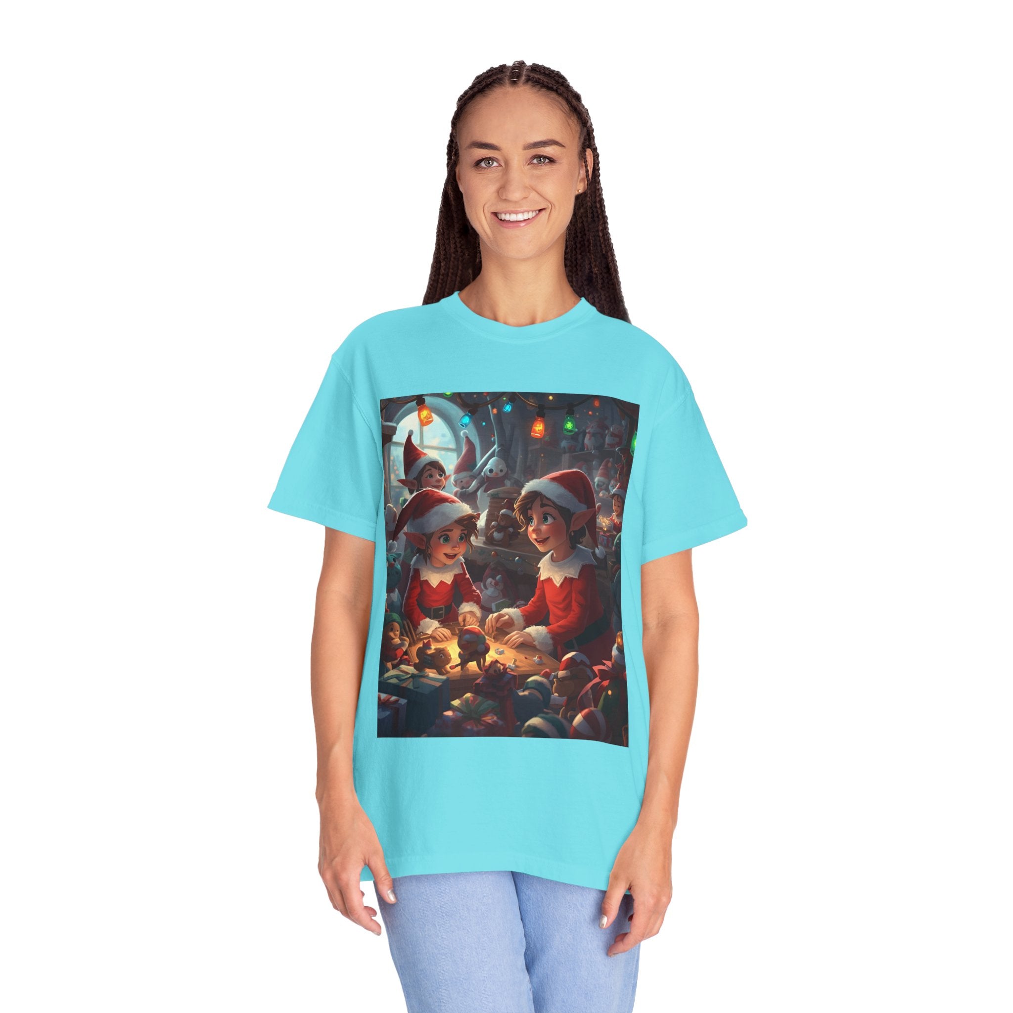 Festive Christmas Elf T-Shirt, Holiday Gift, Unisex Tee, Seasonal Wear, Family Celebration, Santa Theme