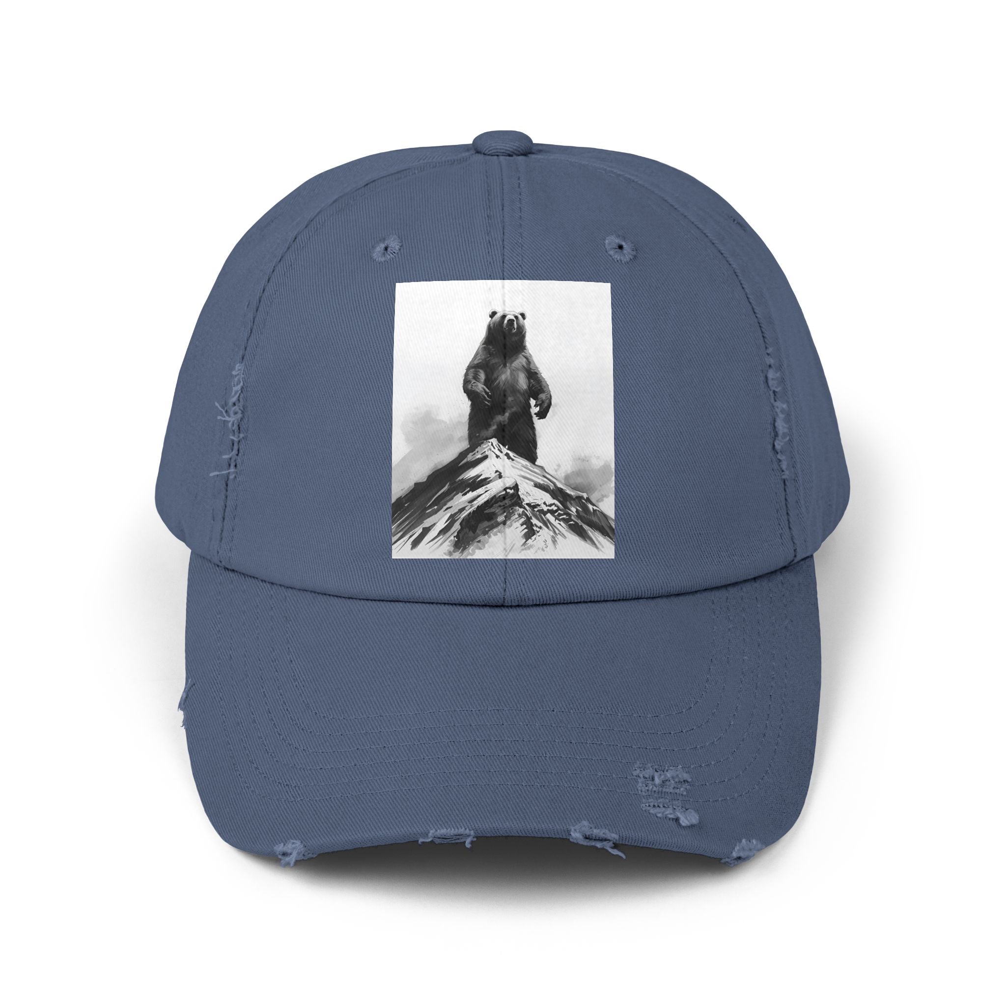 Bear Mountain Snow Unisex Distressed Cap