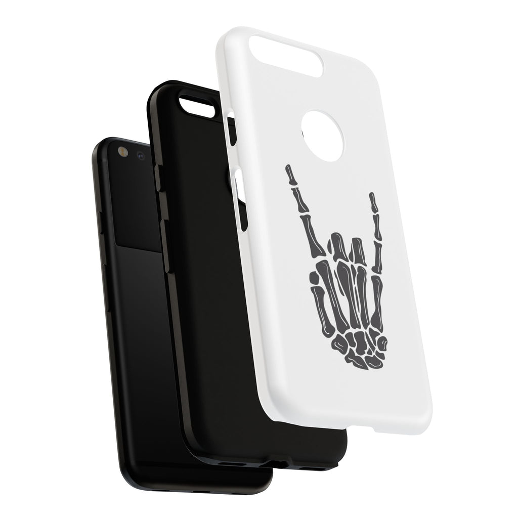 Rock On Skeleton Phone Case, Edgy Phone Cover, Tough Cases for Music Lovers, Halloween Accessories, Gifts for Him