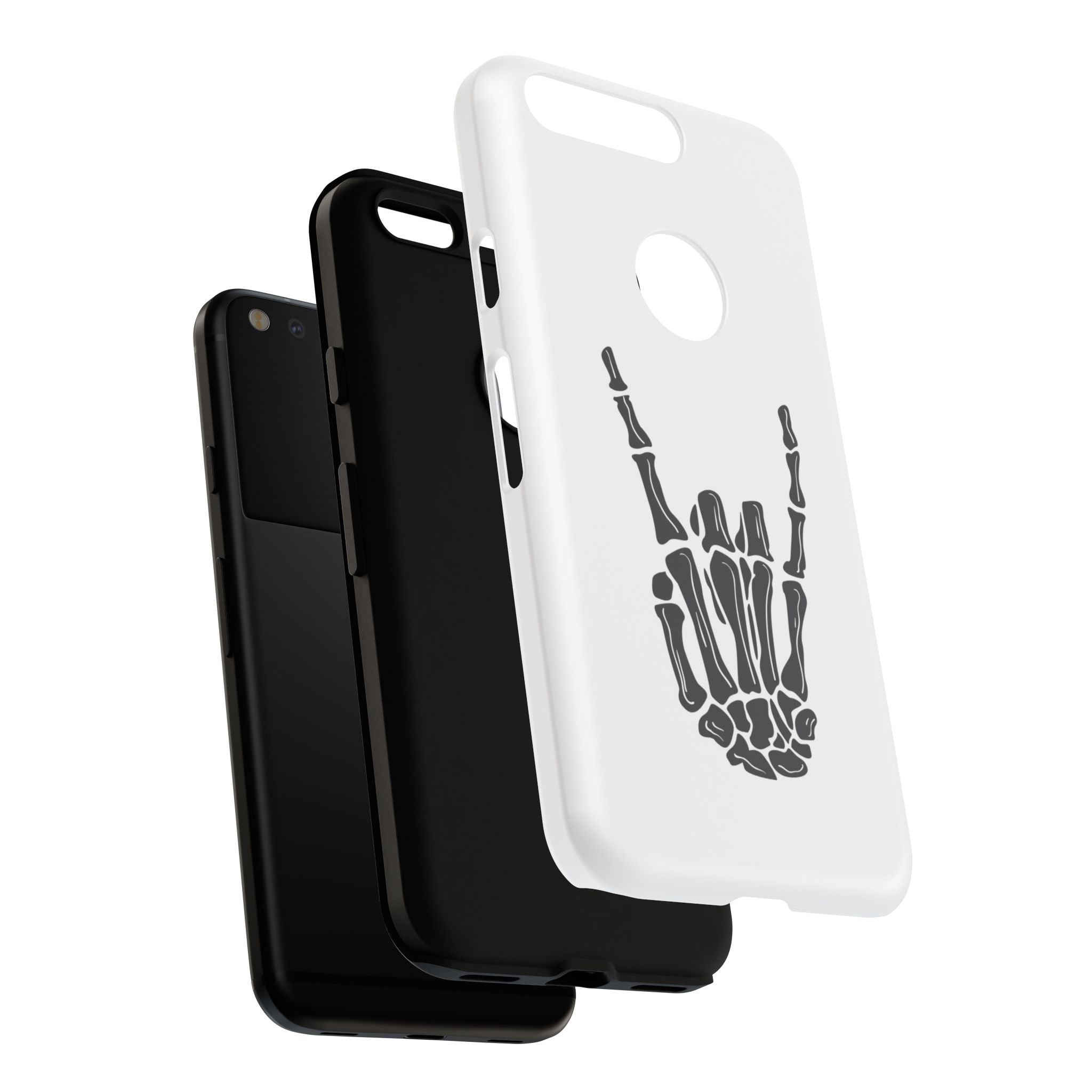 Rock On Skeleton Phone Case, Edgy Phone Cover, Tough Cases for Music Lovers, Halloween Accessories, Gifts for Him