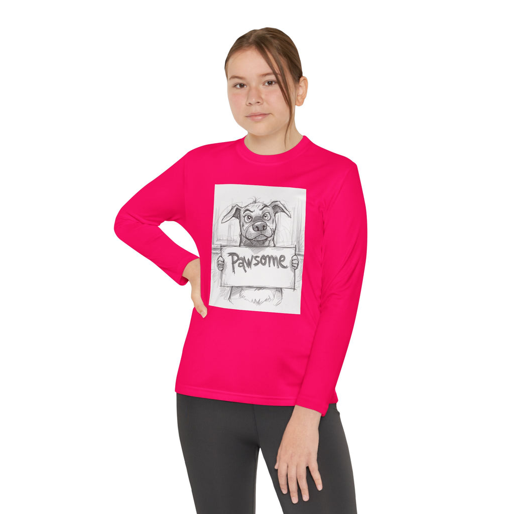 Pawsome Dog Youth Long Sleeve Competitor Tee
