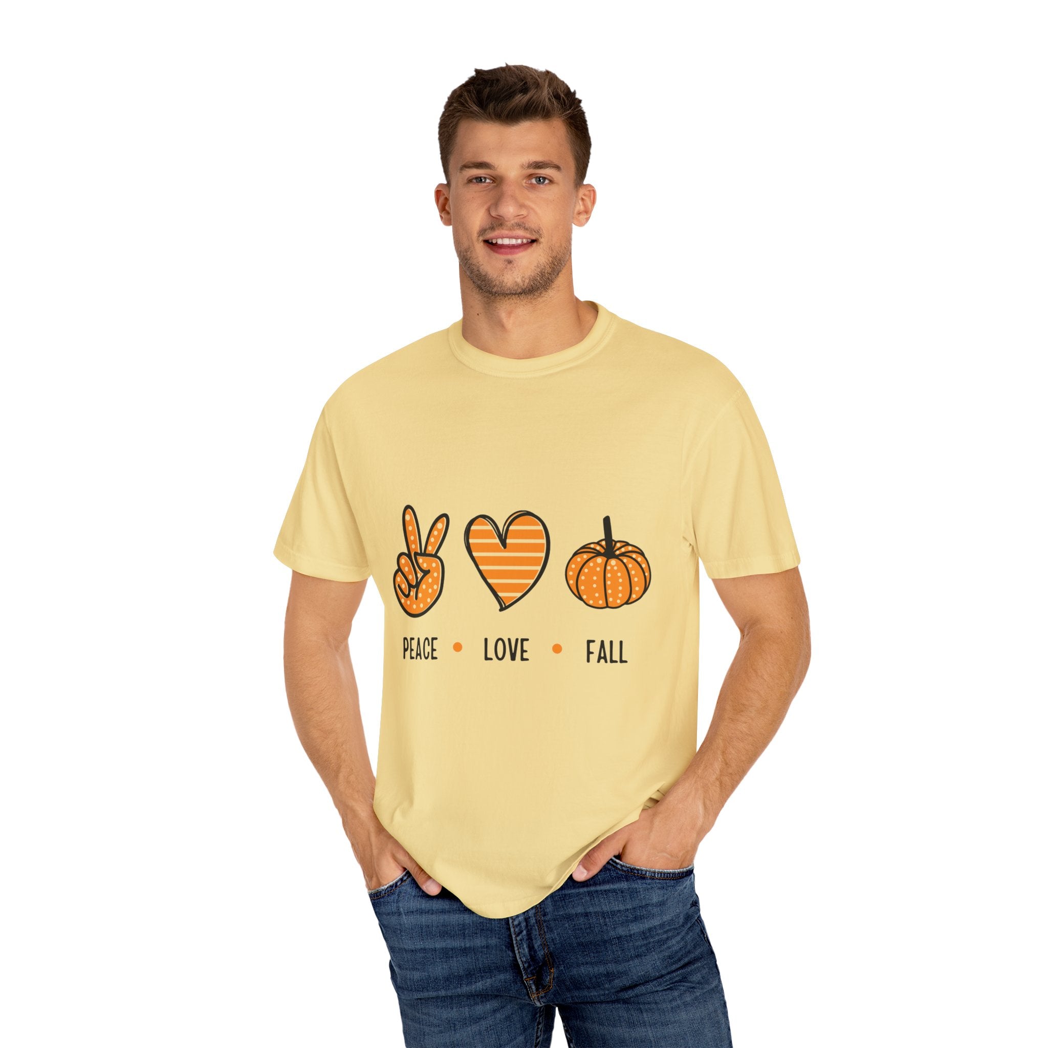 Autumn Vibes T-Shirt, Peace Love Fall Tee, Unisex Fall Shirt, Casual Harvest Top, Thanksgiving Gift, Cozy Seasonal Wear