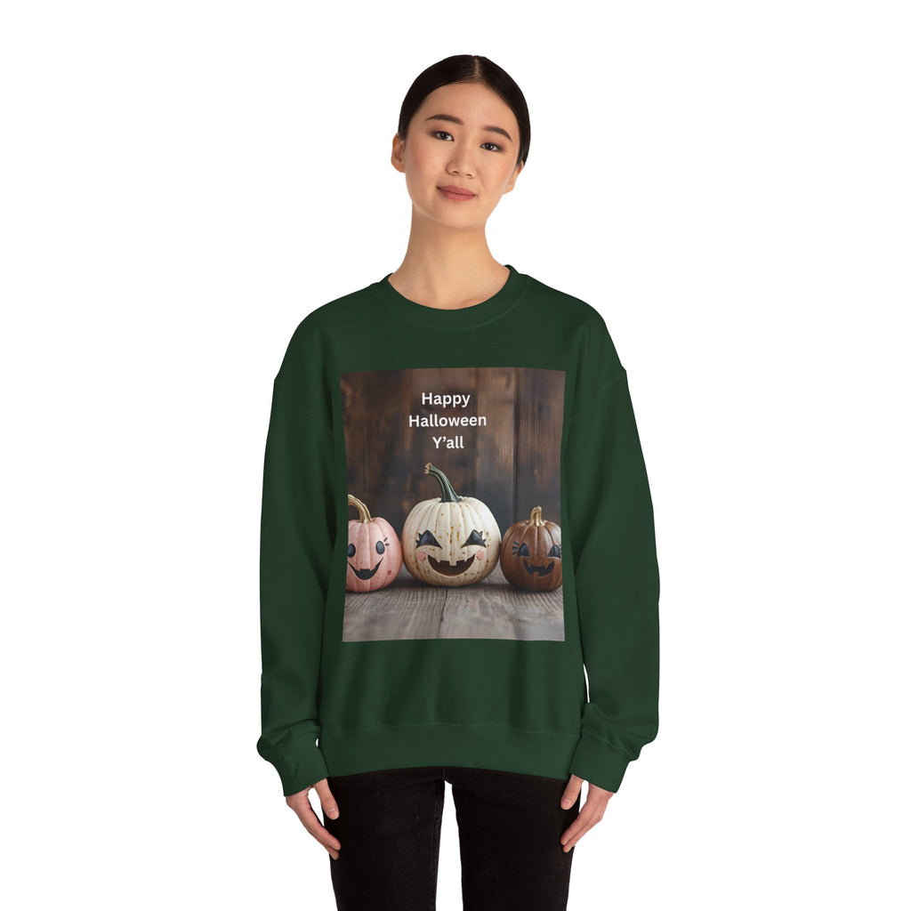 Halloween Pumpkin Sweatshirt, Fall Fashion, Cozy Crewneck, Unisex Apparel, Halloween Gift, Seasonal Style