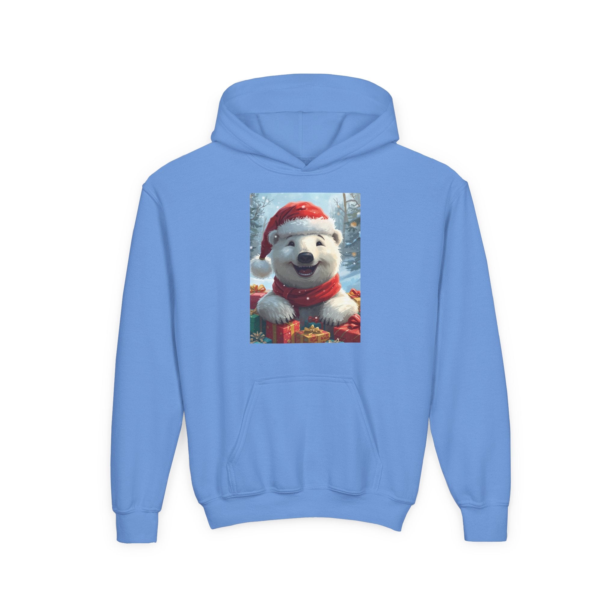 Christmas Bear Youth Heavy Blend Hooded Sweatshirt