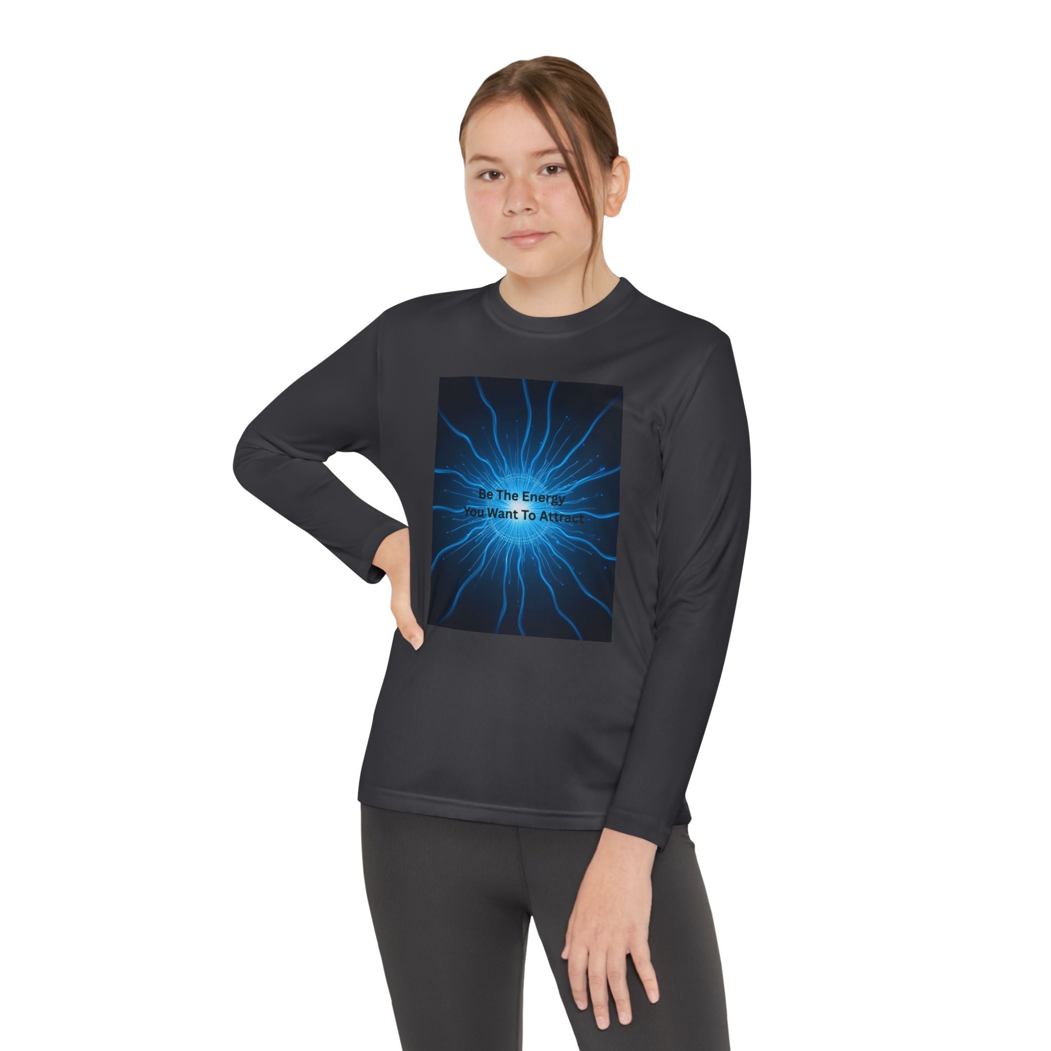 Be The Energy You Want To Attract Youth Long Sleeve Competitor Tee