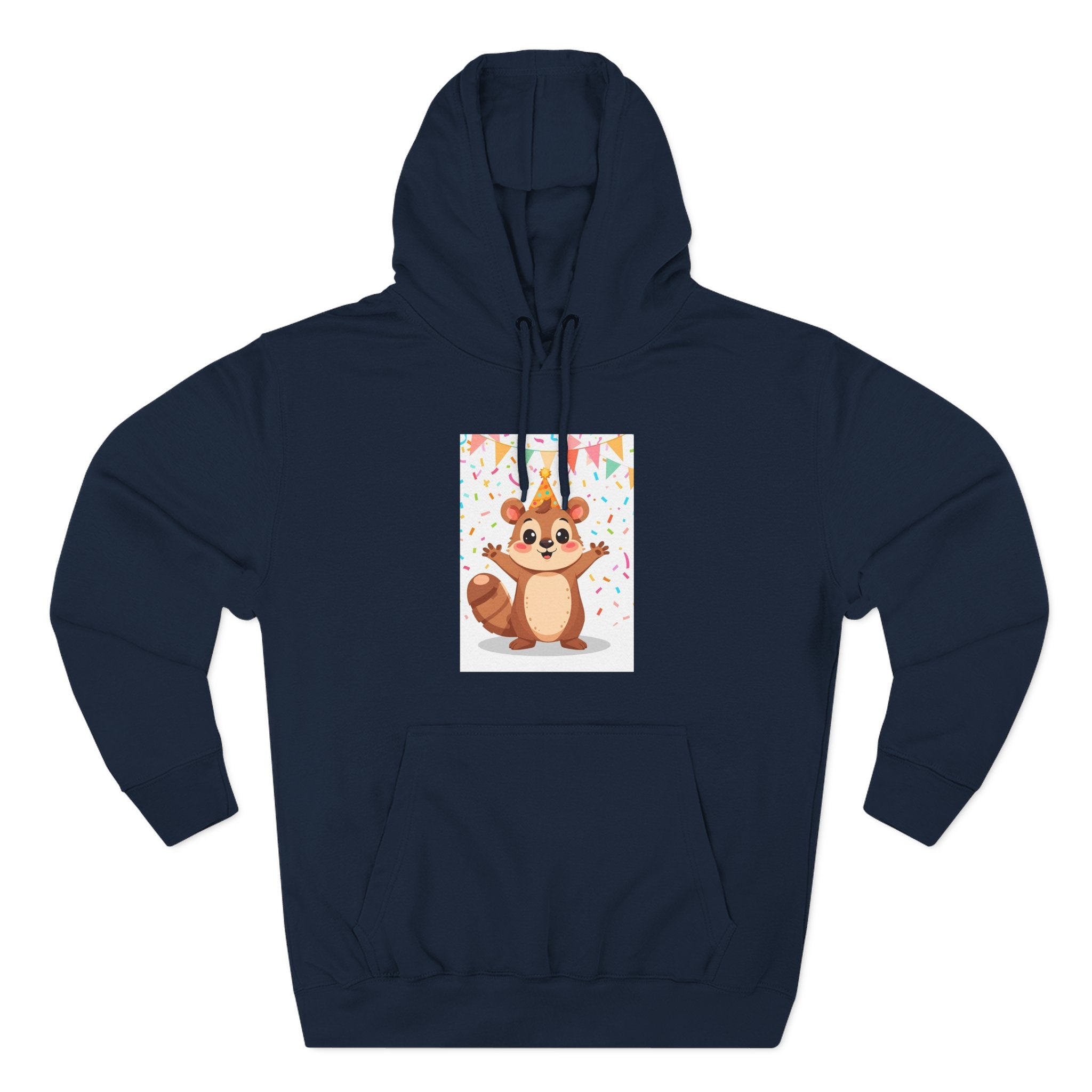 Party Animal With Squirl Three-Panel Fleece Hoodie