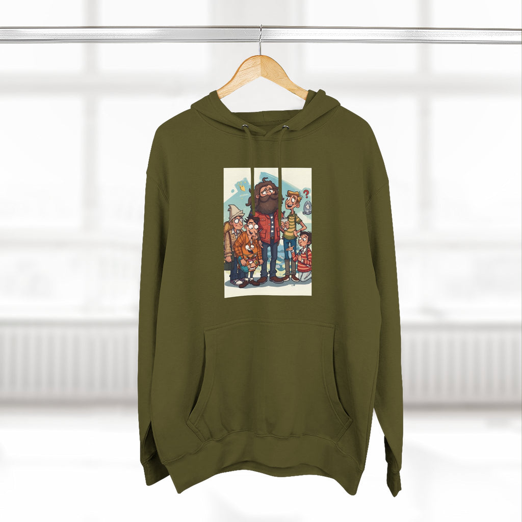 Cozy Family Fun Hoodie, Three-Panel Fleece Sweatshirt, Gift for Parents, Casual Wear, Holiday Apparel, Winter Fashion