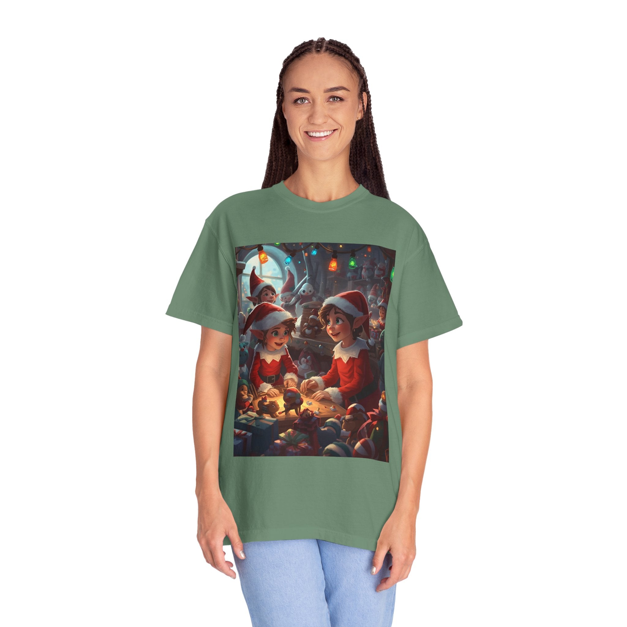 Festive Christmas Elf T-Shirt, Holiday Gift, Unisex Tee, Seasonal Wear, Family Celebration, Santa Theme