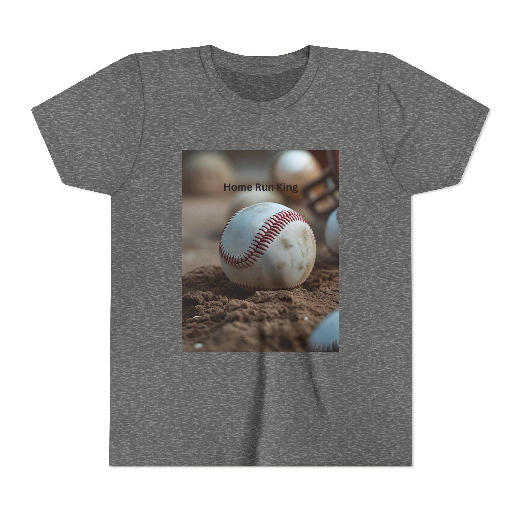 Home Run King Youth Tee, Baseball Shirt, Kids Sports Apparel, Gift for Young Athletes, Perfect for Birthdays, Sports Events, Team Spirit