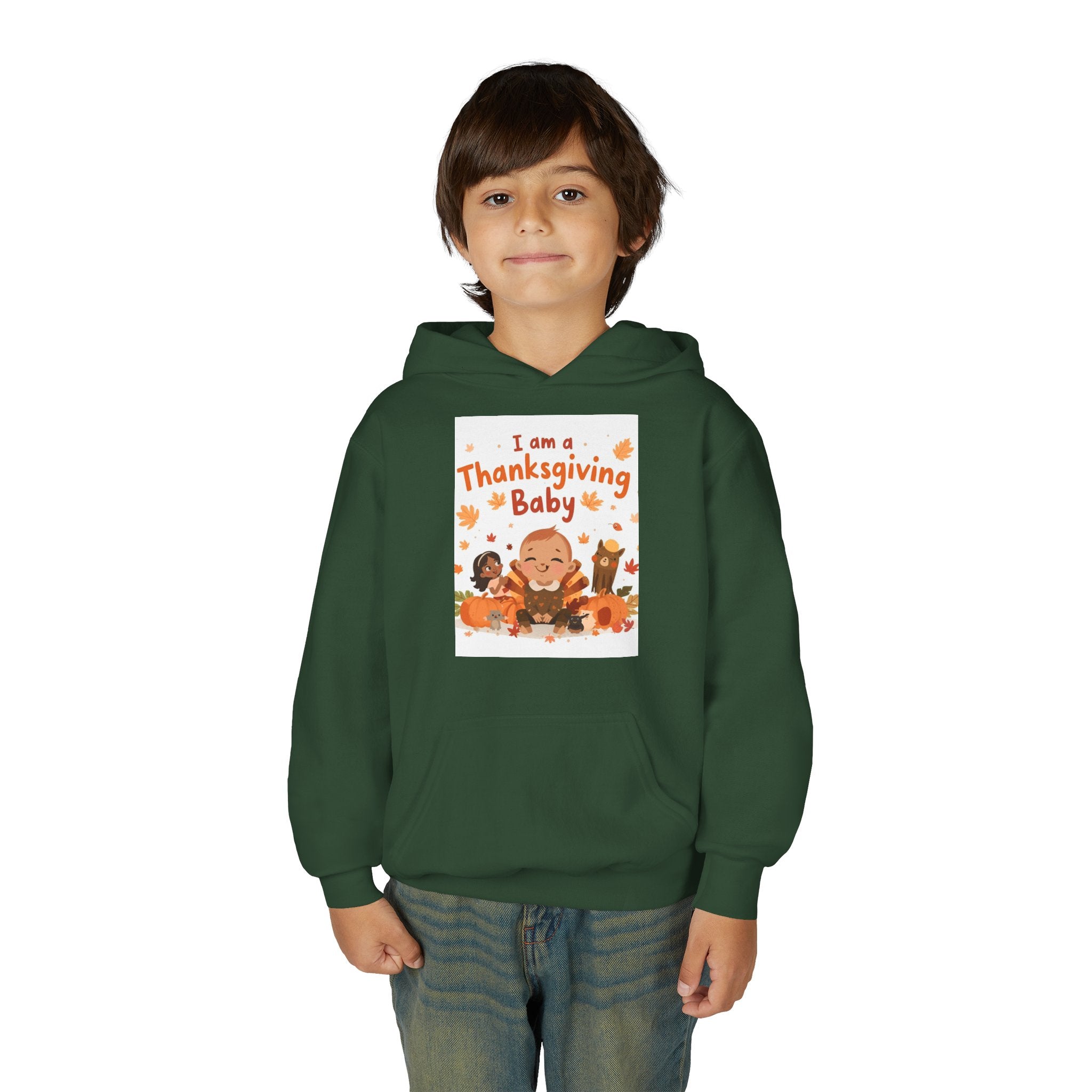I'm A Thanksgiving Baby Youth Heavy Blend Hooded Sweatshirt