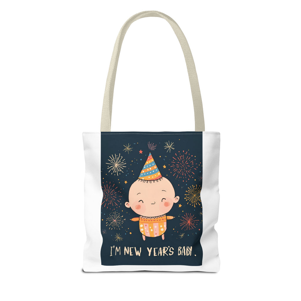 New Year's Baby Tote Bag, Cute Baby Bag, Holiday Gift, Party Essential, Fun Life Accessory, Festive Shopping Bag, New Year's Celebration