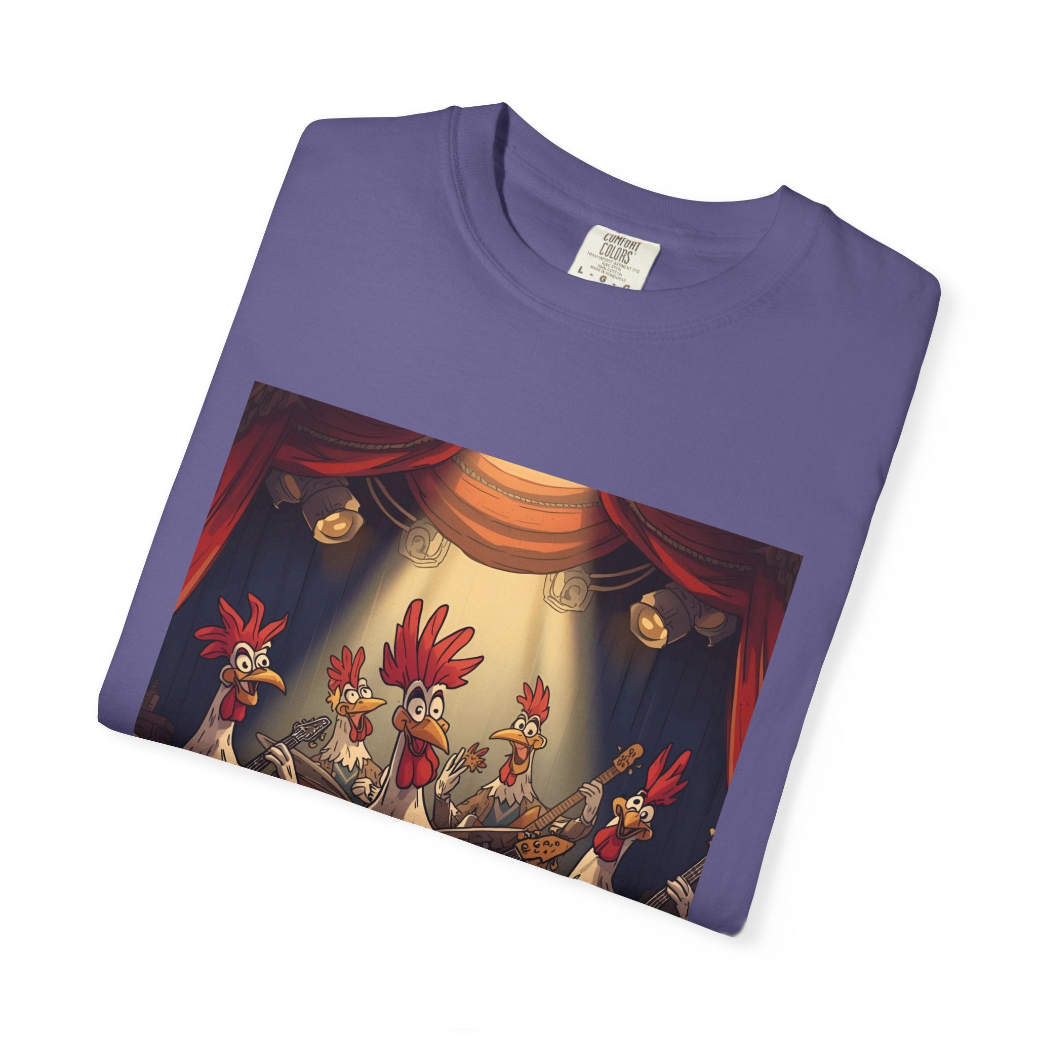 Funny Chicken Band T-Shirt, Unisex Tee for Chicken Lovers, Gift for Musicians, Birthday Shirt, Animal Art Clothing