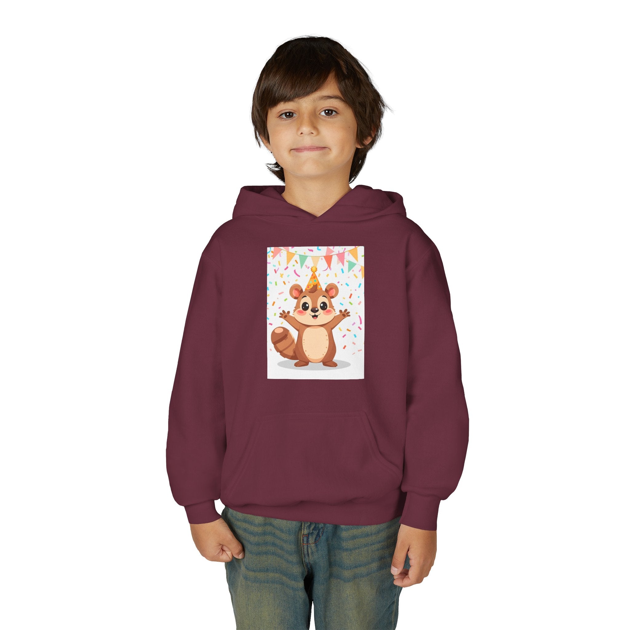 Party Animal With Squirl Youth Heavy Blend Hooded Sweatshirt