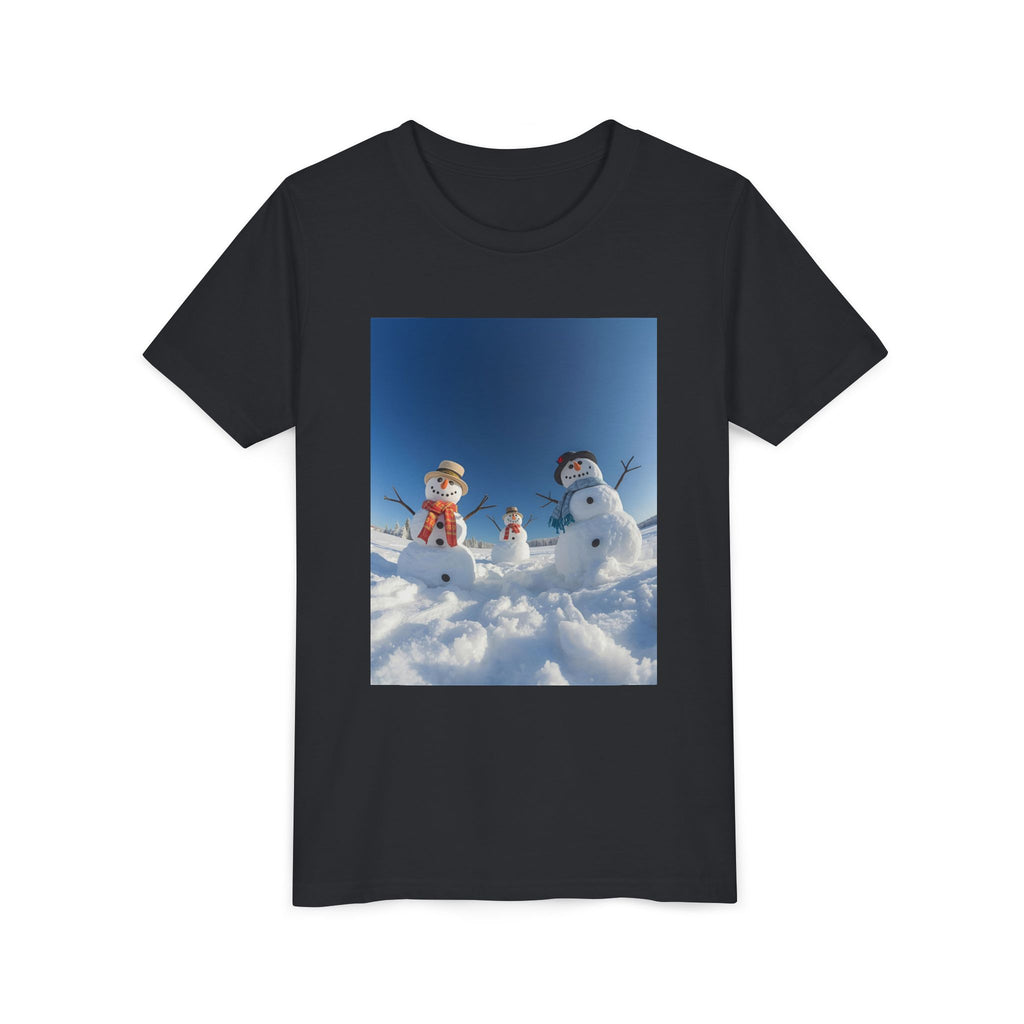 Festive Christmas Snowman Family Youth Short Sleeve Tee