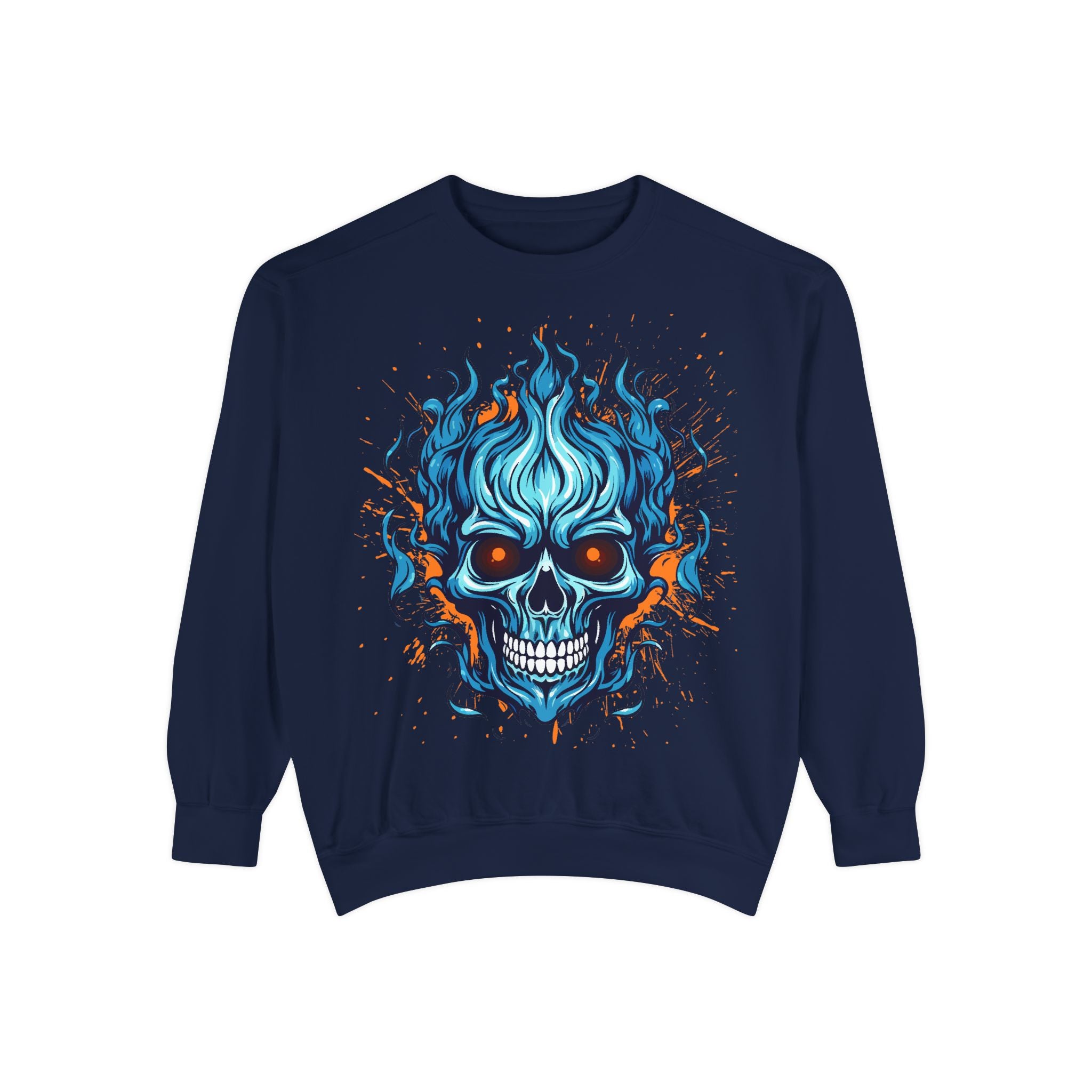 Blue Skull Unisex Garment-Dyed Sweatshirt