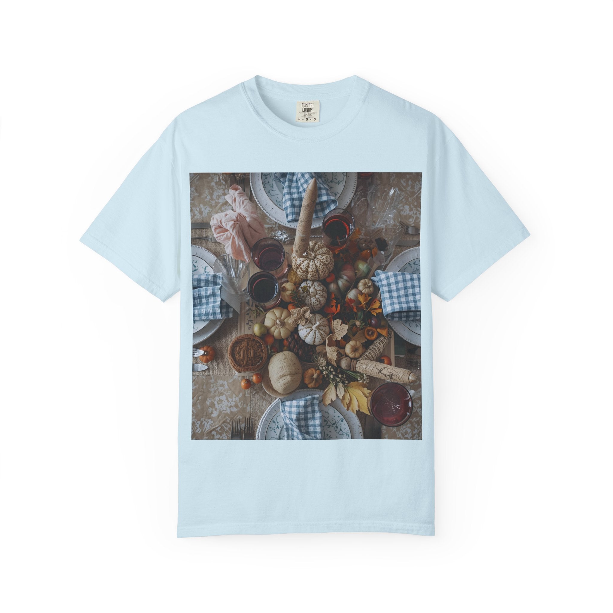 Rustic Gatherings Feast Unisex T-Shirt | Cozy Fall Apparel, Thanksgiving Casual Wear, Gift for Food Lovers, Unique Kitchen Decor, Autumn Gathering Tee