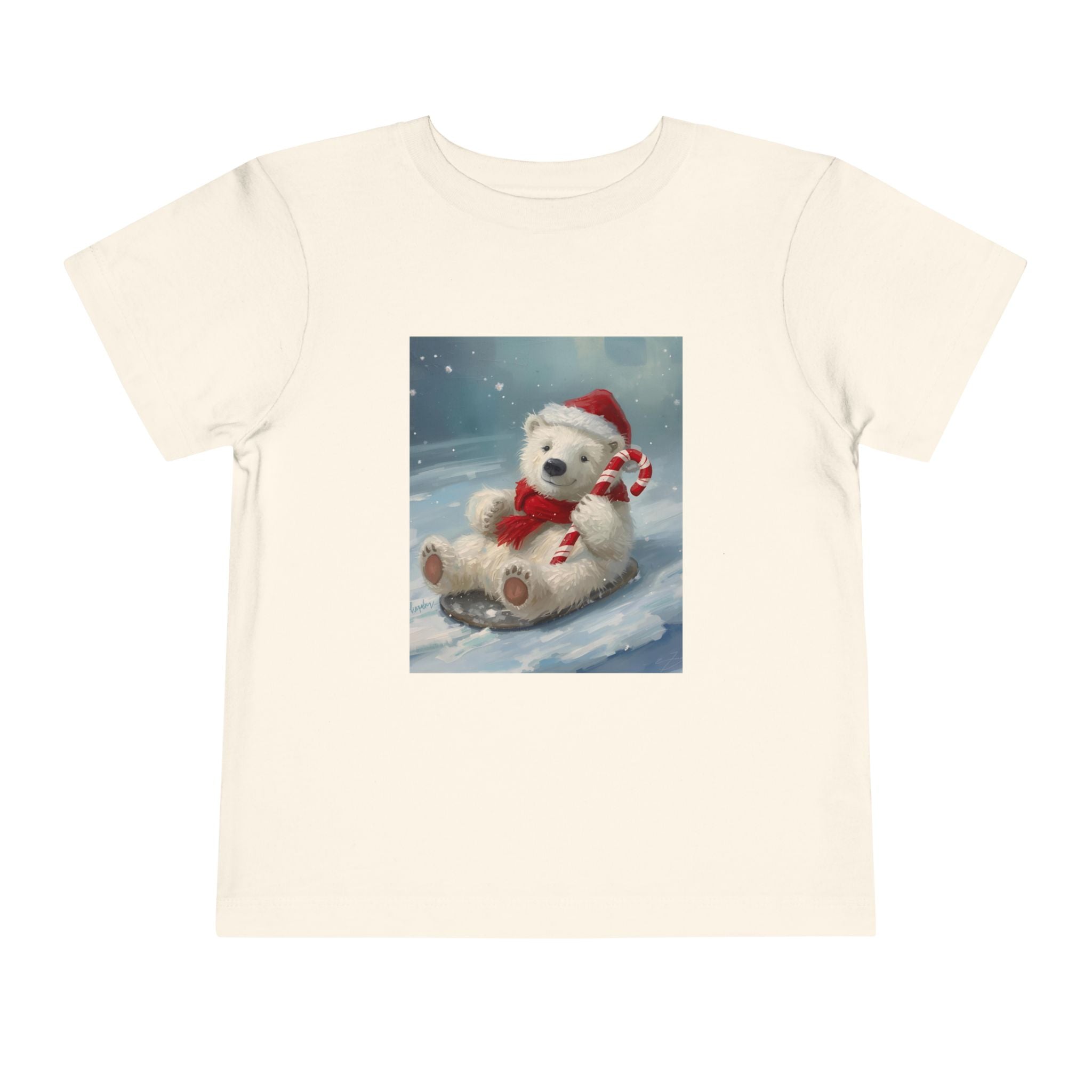 Cute Christmas Bear Toddler Short Sleeve Tee