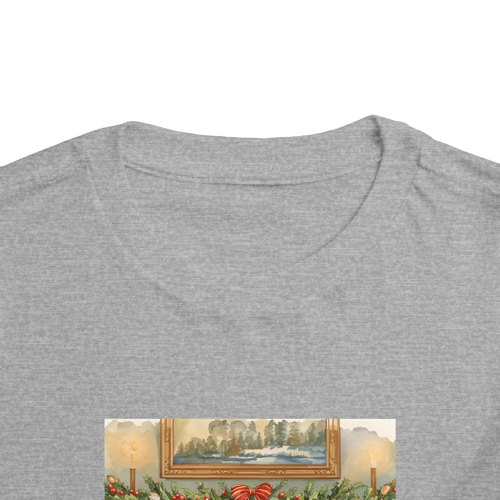 Christmas Stocking Fireplace Toddler Short Sleeve Tee