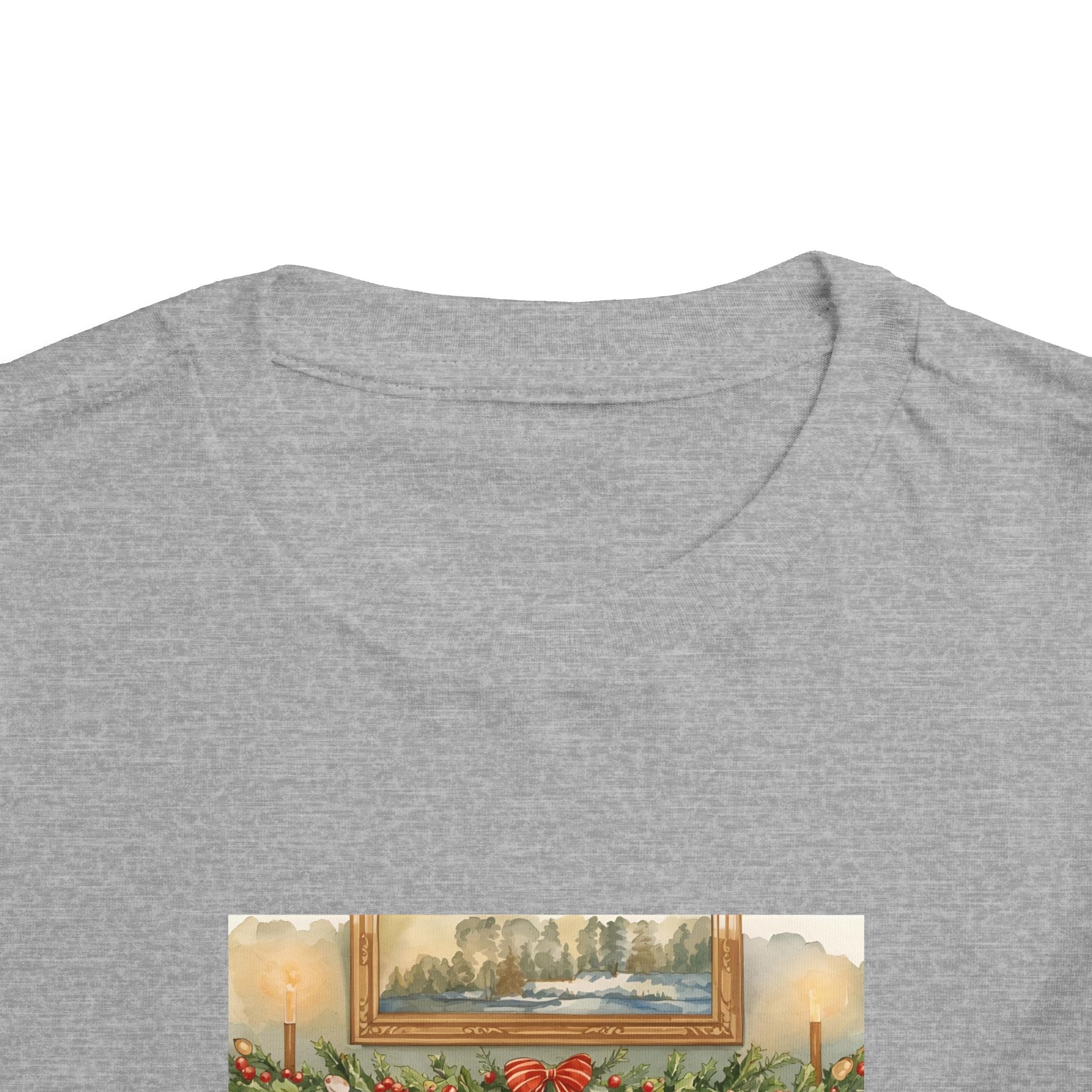 Christmas Stocking Fireplace Toddler Short Sleeve Tee