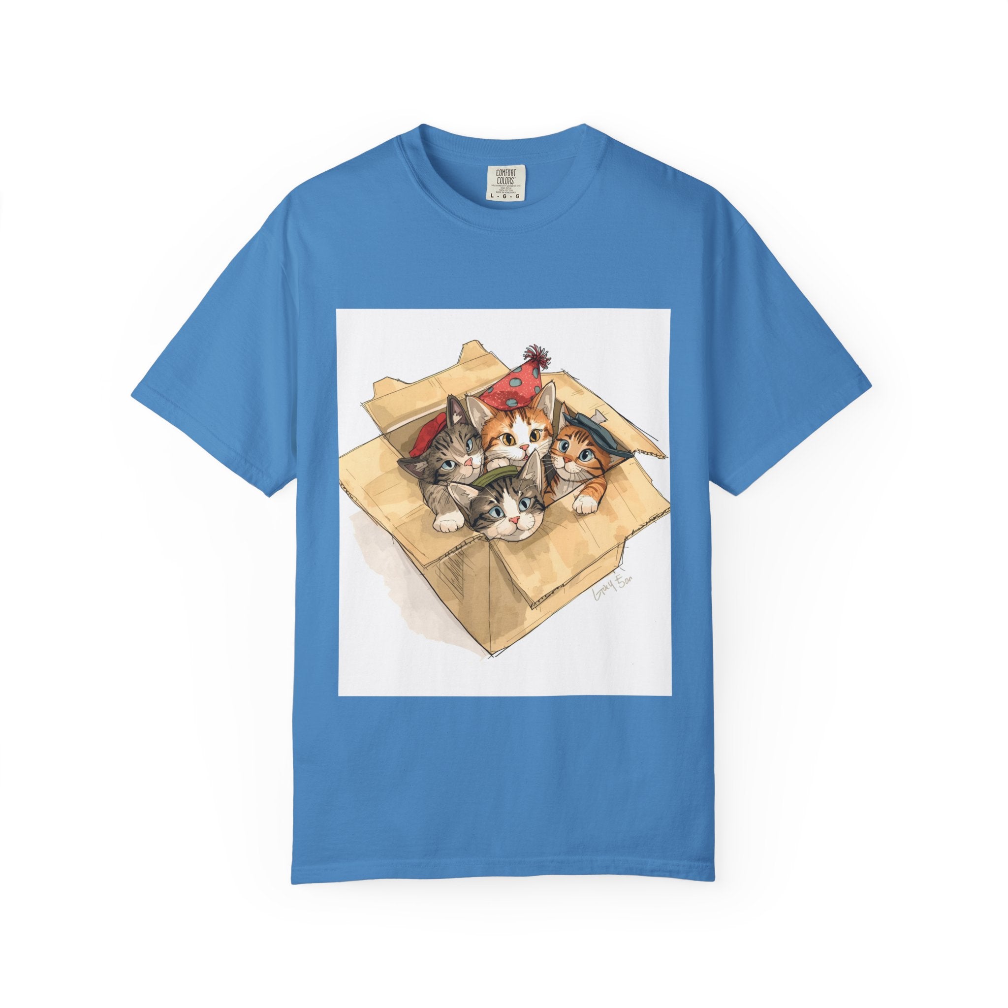 Cute Kittens In Box Unisex Garment-Dyed T-shirt