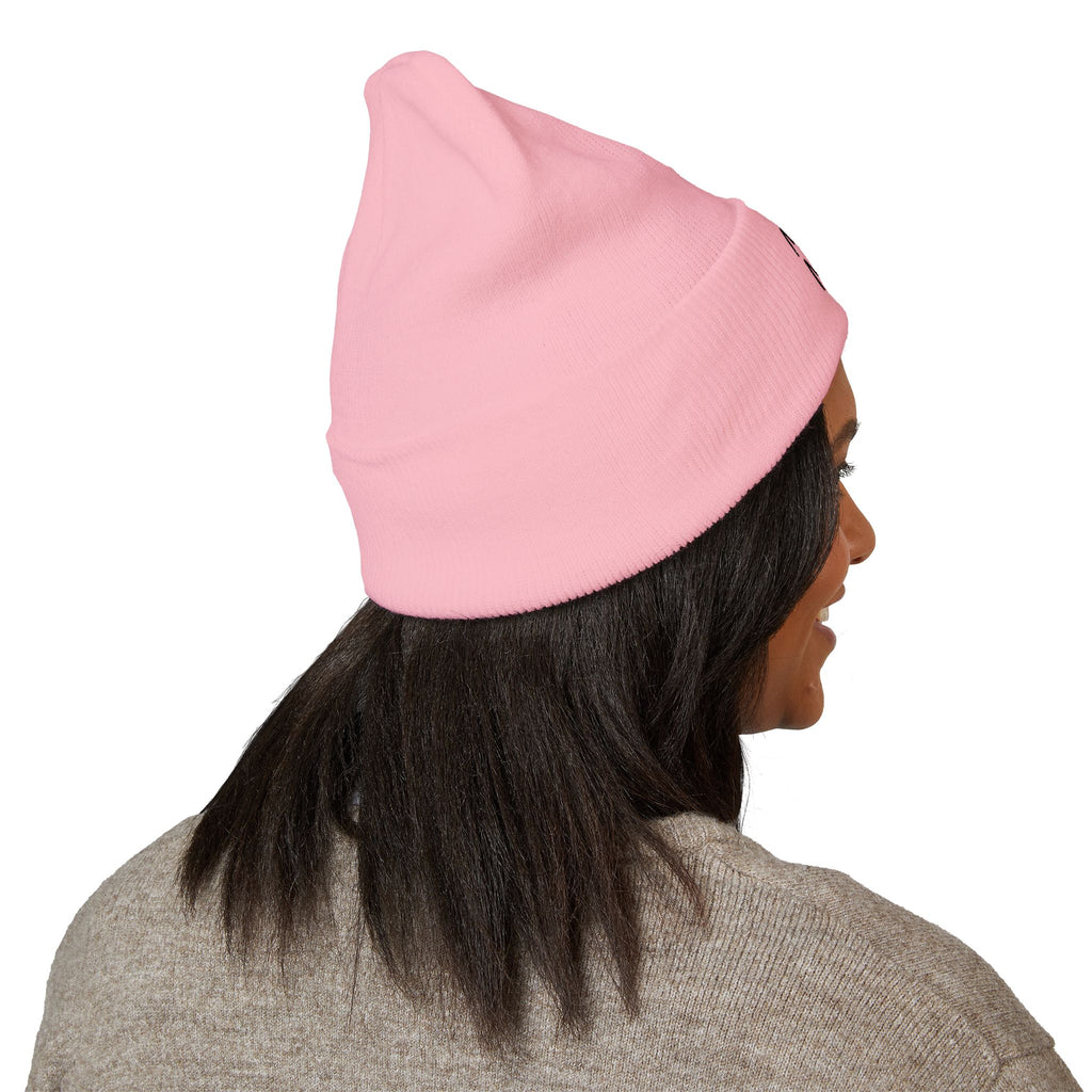 Mama Mode Embroidered Cuffed Beanie — Cozy Mom Knit Hat