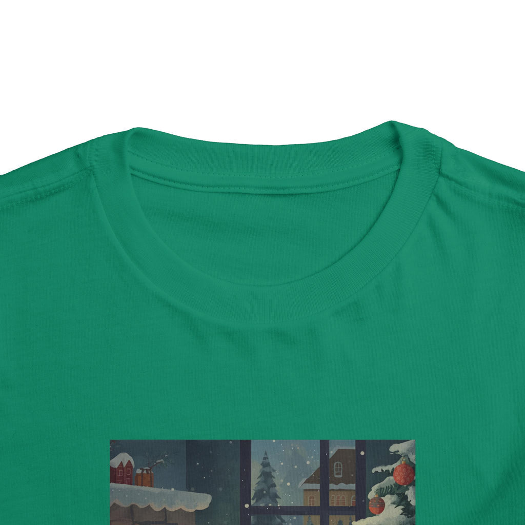 Cute Cat Christmas Festive Toddler Short Sleeve Tee