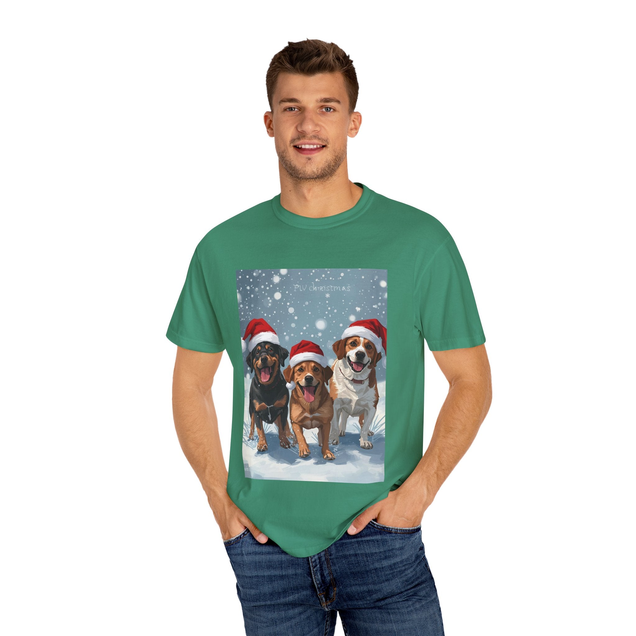 Cute Festive Christmas Dog Lover T-Shirt, Cute Holiday Shirt, Unisex Christmas Apparel, Gift for Pet Owners, Winter Celebration Tee