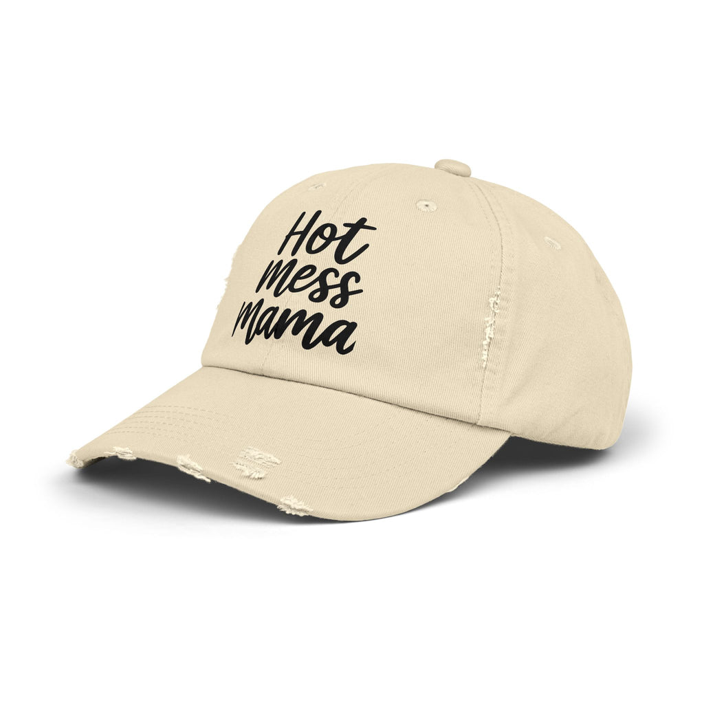 Mama Mode Hot Mess Mama Distressed Cap — Funny Mom Baseball Hat