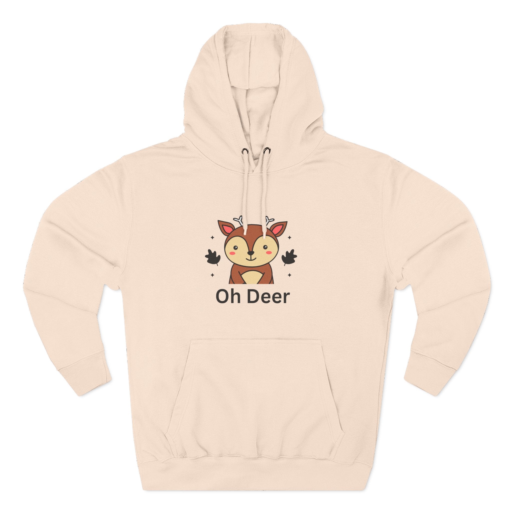 Oh Deer Fleece Hoodie - Cozy Wildlife Sweater, Cute Animal Apparel, Gifts for Nature Lovers, Cute Fall Outfit, Seasonal Comfort Wear