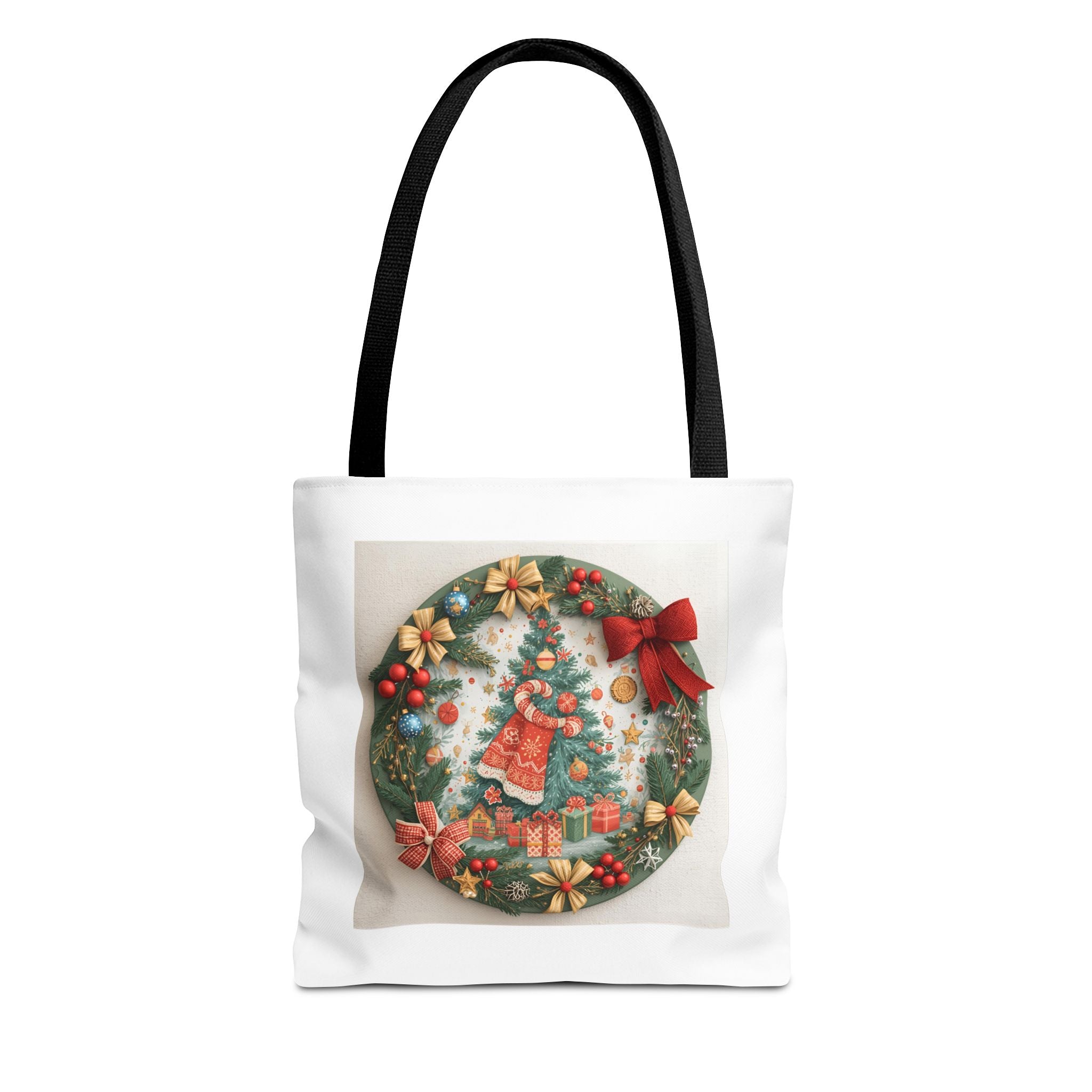 Christmas Tote Bag, Festive Holiday Bag, AOP Design, Gift Bag for Her, Reusable Shopping Tote
