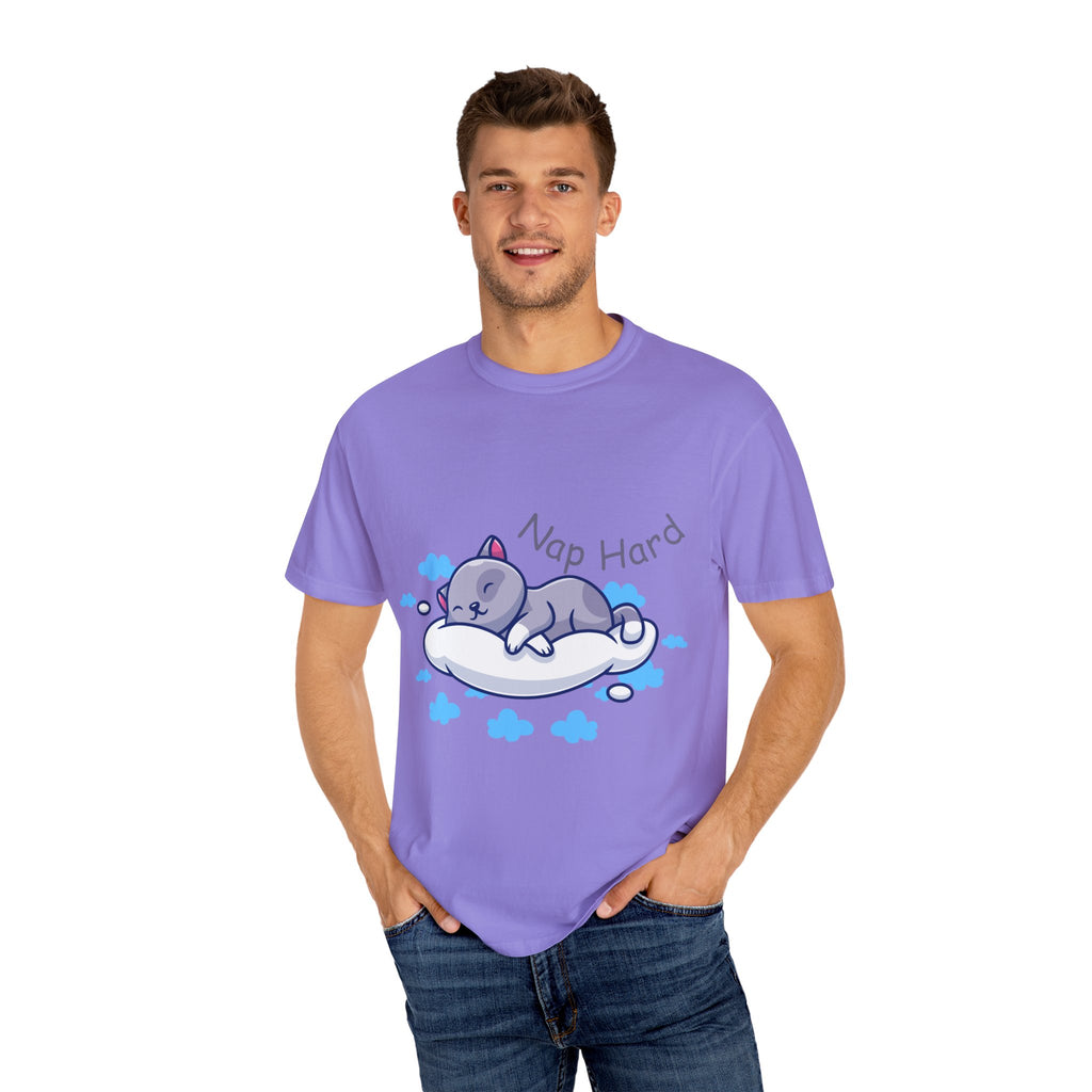 Cat Nap Graphic T-shirt, Cute Cat Tee, Relaxed Fit Apparel, Gift for Cat Lovers, Cozy Lounge Wear, Funny Pet Humor Top