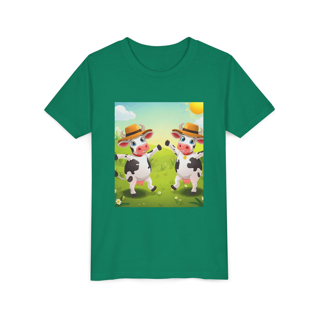 Cute Cow Fun Farm Youth Short Sleeve Tee