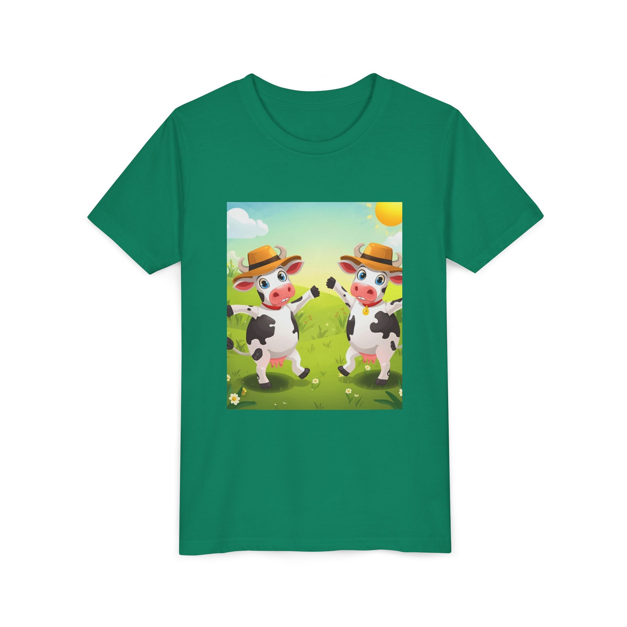 Cute Cow Fun Farm Youth Short Sleeve Tee