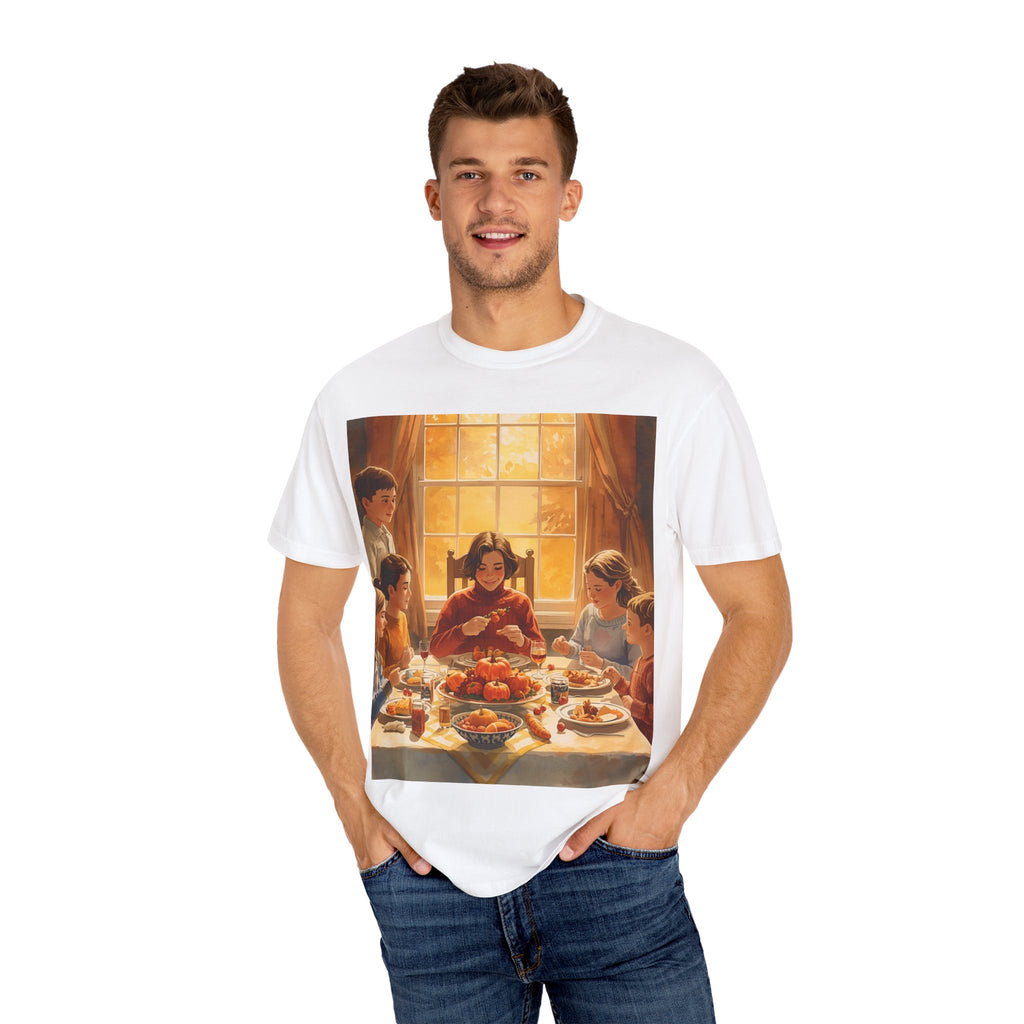 Thankful Family Dinner T-shirt, Unisex Tee, Fall Apparel, Cozy Top, Gift for Thanksgiving Lovers, Family Gathering Shirt