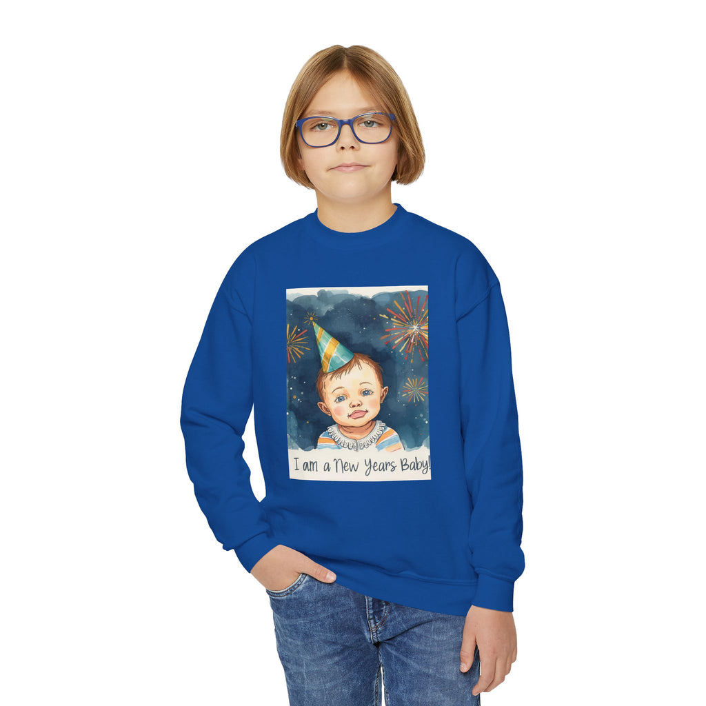 I Am A New Years Baby Youth Crewneck Sweatshirt
