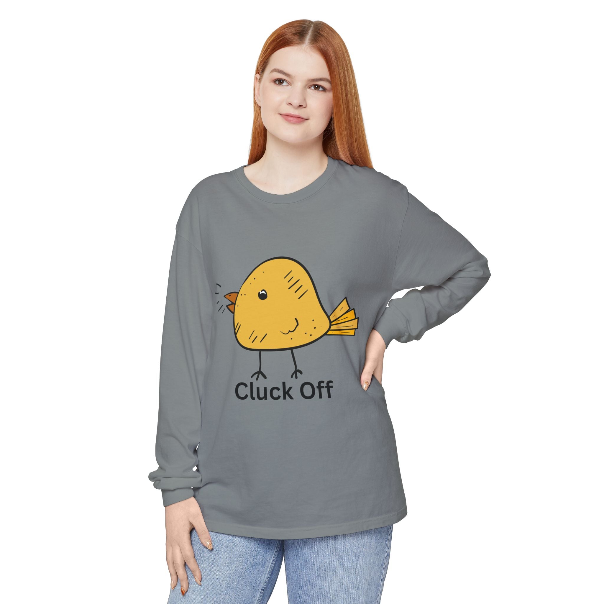 Cluck Off Unisex Garment-dyed Long Sleeve T-Shirt