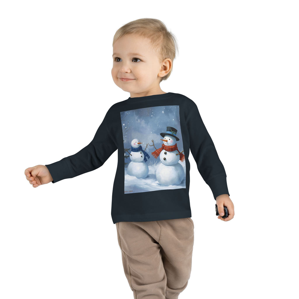 Christmas Snowman Family Toddler Long Sleeve Tee