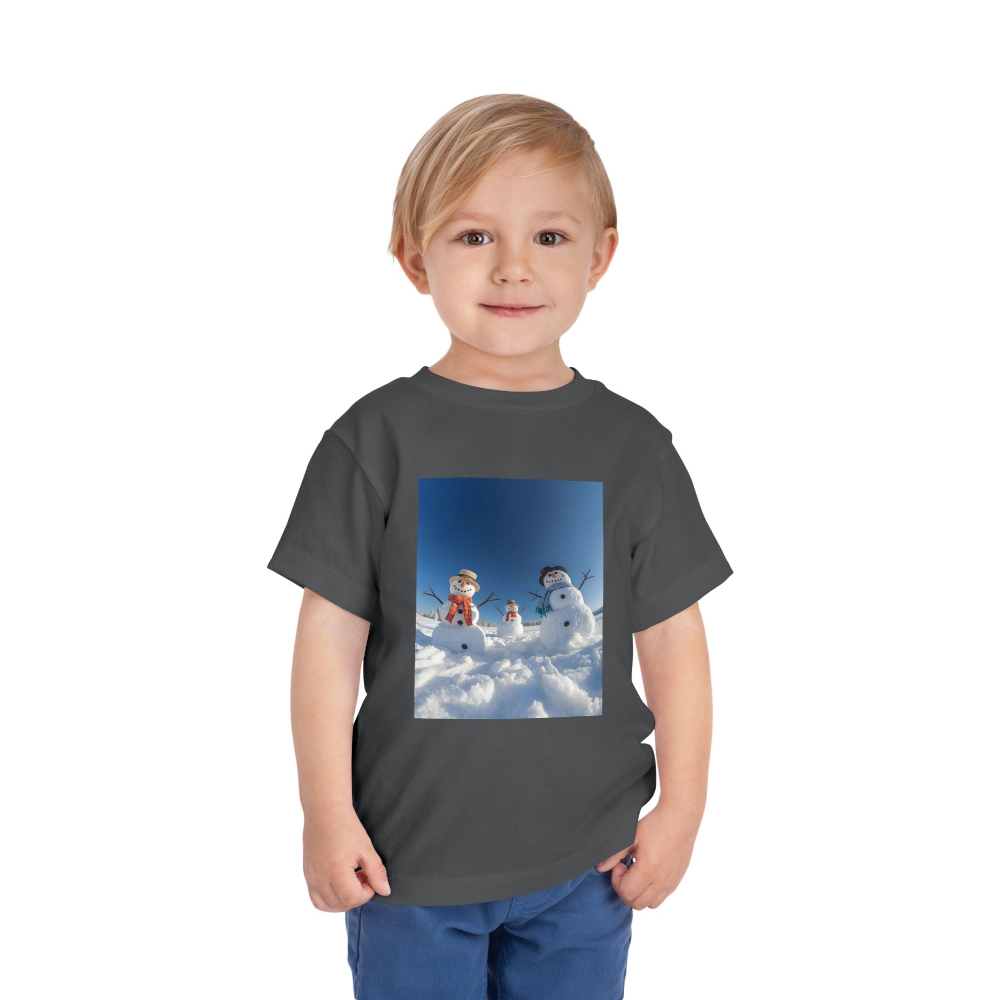 Festive Christmas Snowman Family Toddler Short Sleeve Tee