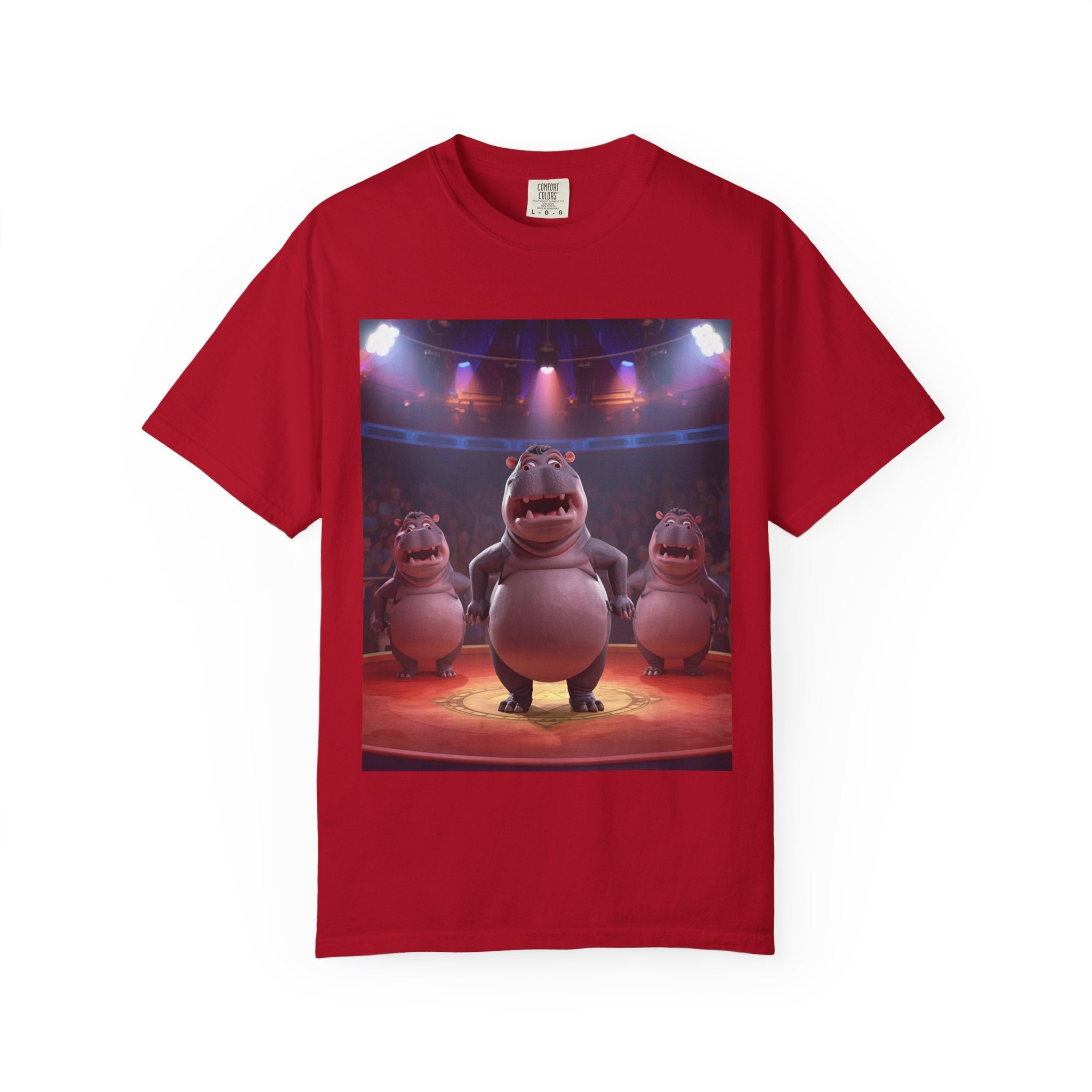 Fun Hippo Performance T-Shirt, Unisex Cotton Tee, Cartoon T-shirt, Gift for Kids, Animal Lover Shirt, Birthday Party Apparel