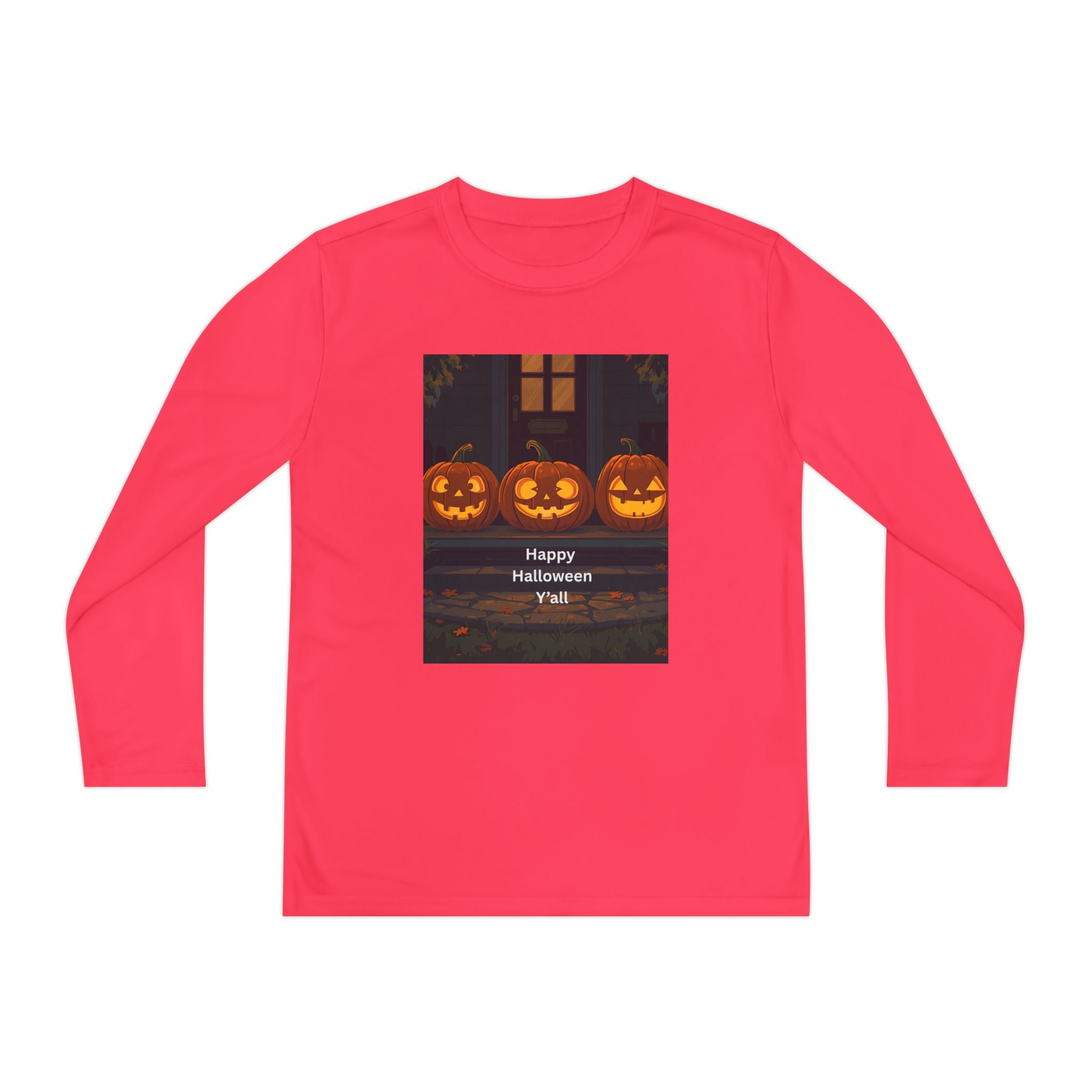 Halloween Pumpkin Youth Long Sleeve Competitor Tee