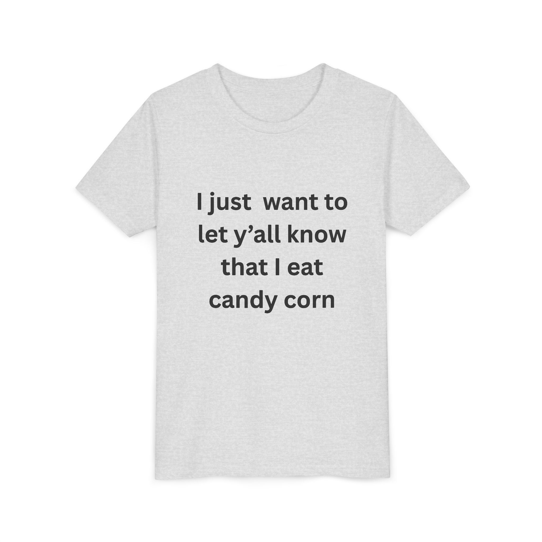 I Eat Candy Corn Youth Candy Corn Tee, Fun Halloween Shirt, Cute Short Sleeve Tee, Youth Graphic Top, Fall Celebration Apparel, Trick or Treat Shirt