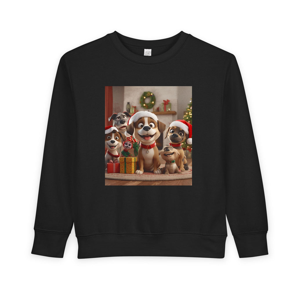 Cute Dog Christmas Toddler Sweatshirt, Holiday Gift, Kids Sweatshirt, Baby Christmas Outfit, Cute Dog Apparel, Toddler Winter Wear