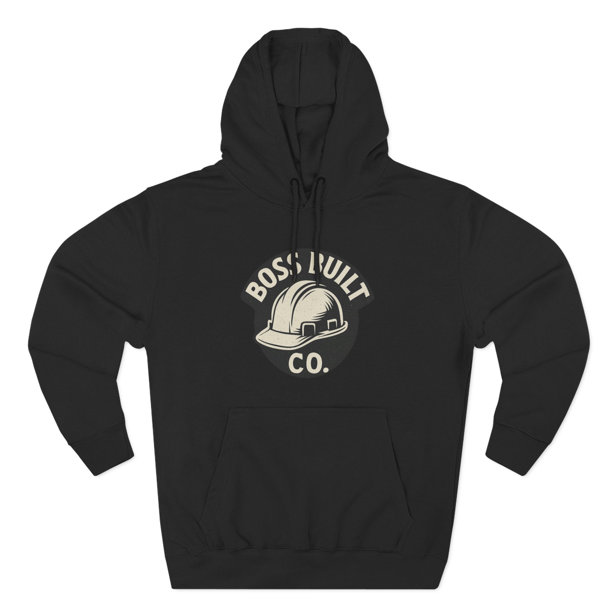 Boss Built Co. Helmet Logo Hoodie — Construction Worker Streetwear