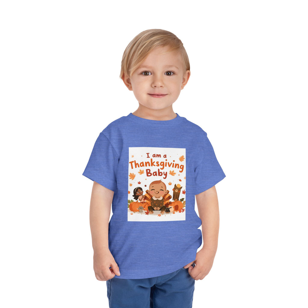 I Am A Thanksgiving Baby Toddler Short Sleeve Tee