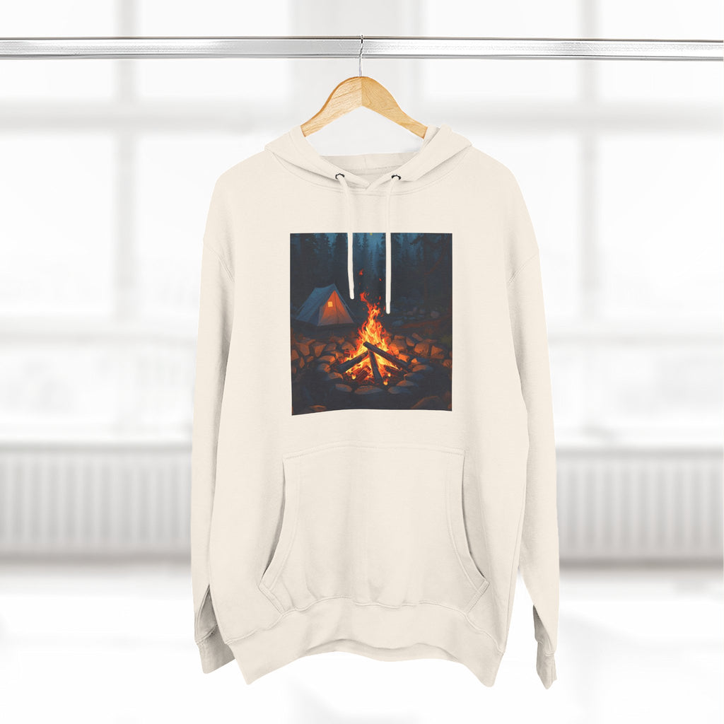 Cozy Campfire Fleece Hoodie, Outdoor Adventure Sweatshirt, Camping Gift, Warm Hoodie, Nature Lover Apparel