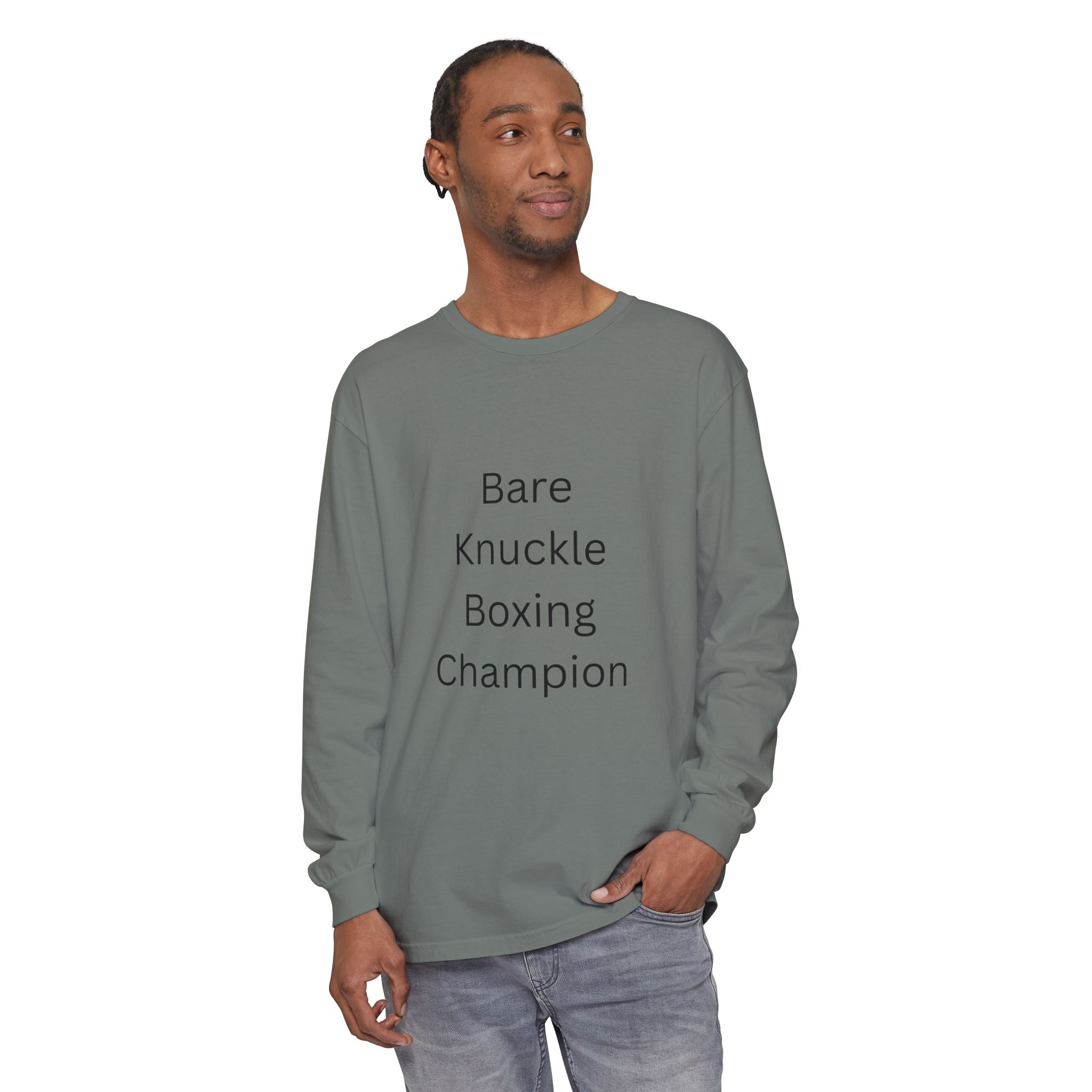 Bare Knuckle Boxing Champion Unisex Garment-dyed Long Sleeve T-Shirt