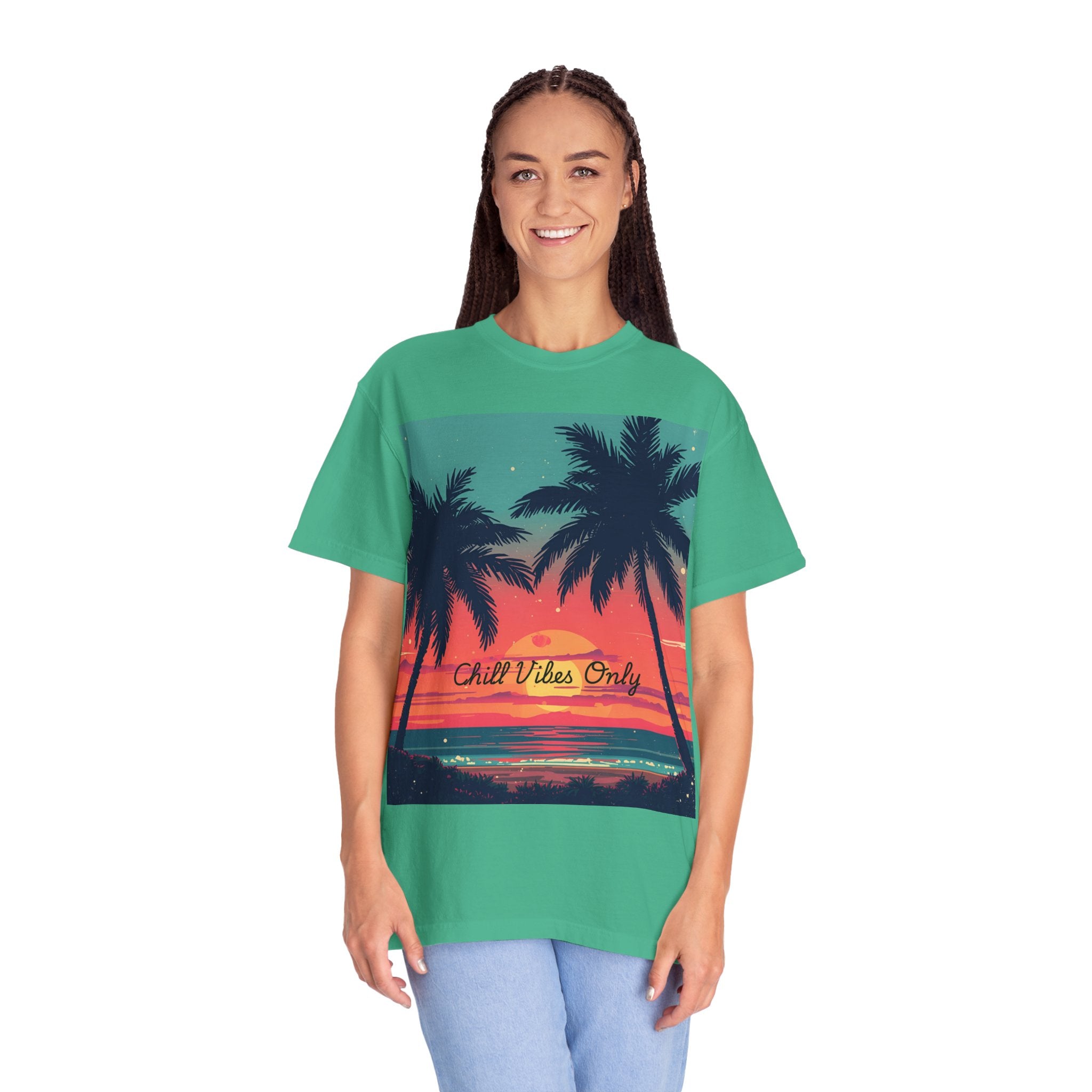 Tropical Sunset Unisex Garment-Dyed T-shirt