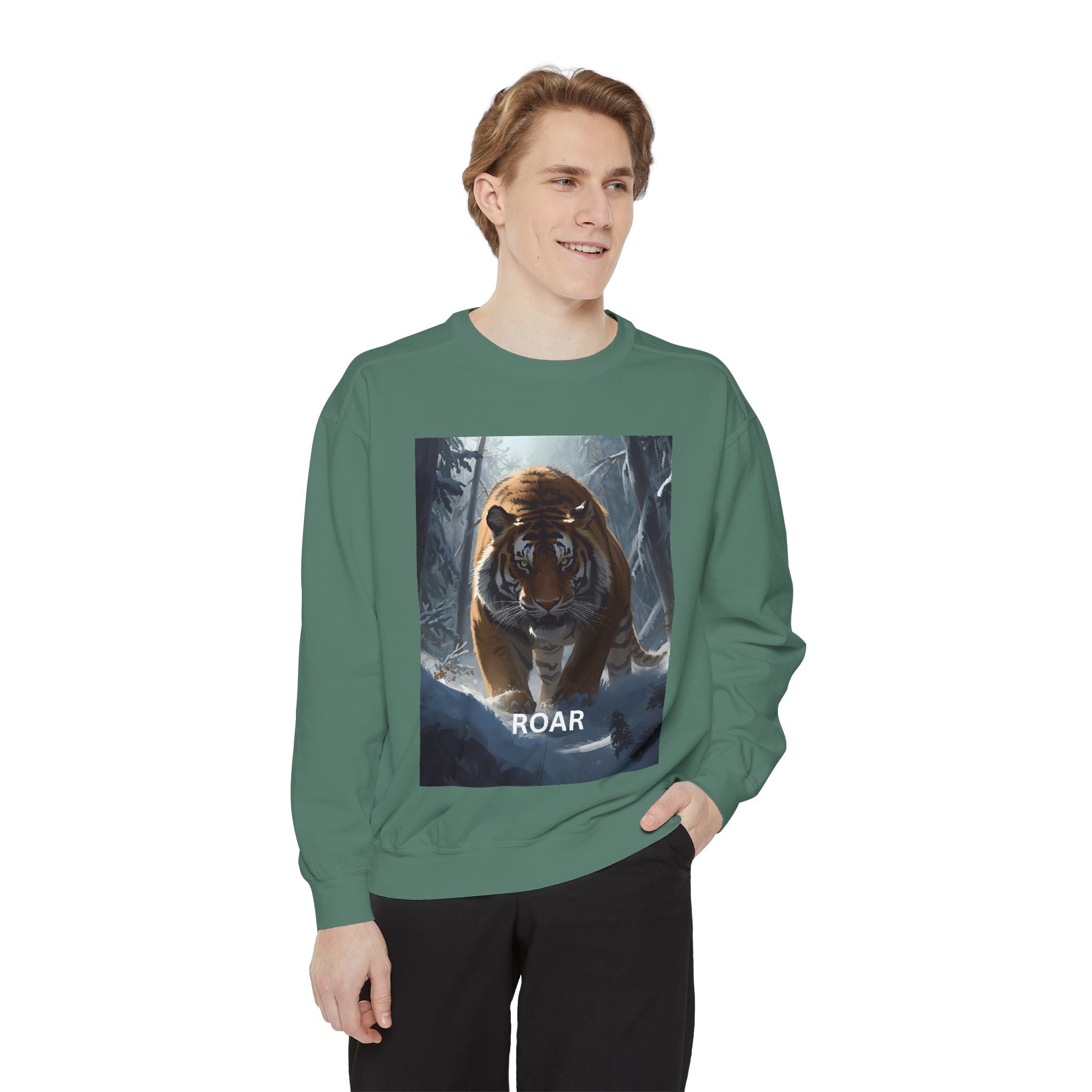 Tiger Roar Snow Unisex Garment-Dyed Sweatshirt
