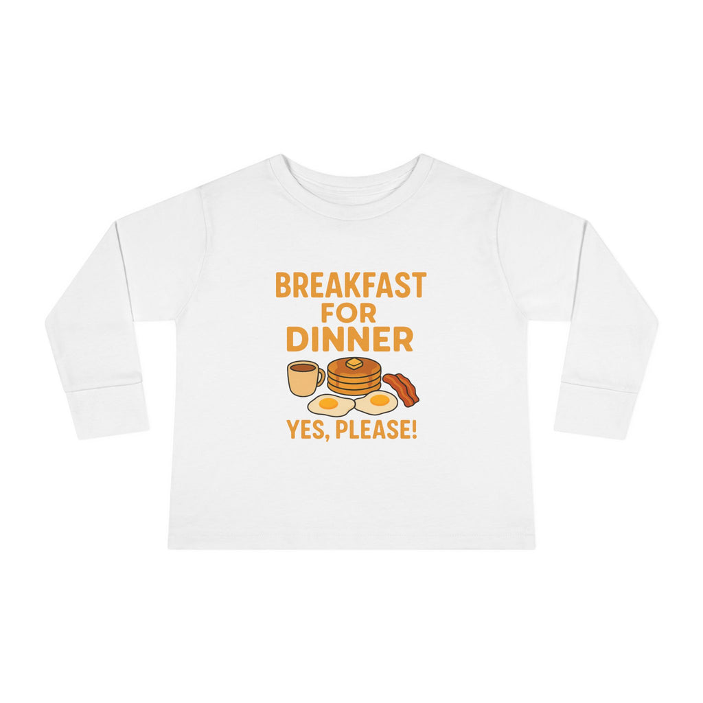 Breakfast For Dinner Toddler Long Sleeve Tee