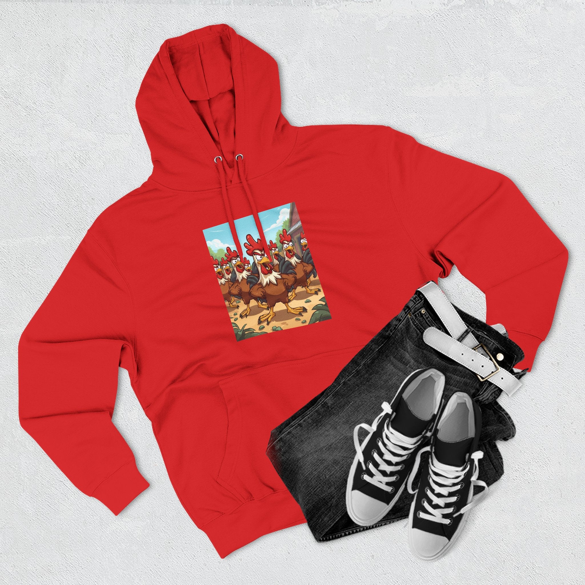 Chicken Funny Three-Panel Fleece Hoodie